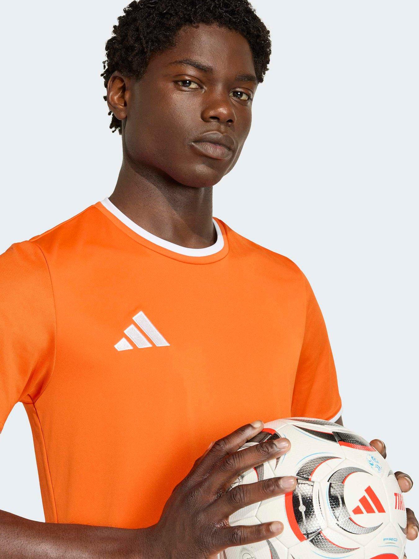 Image 4 of 6 of adidas Mens Entrada 26 Slim Fit Football T-Shirt - Orange