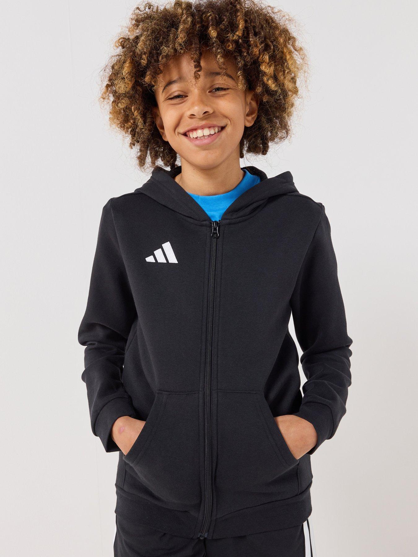 adidas Junior Entrada 26 Full Zip Hoody - Black