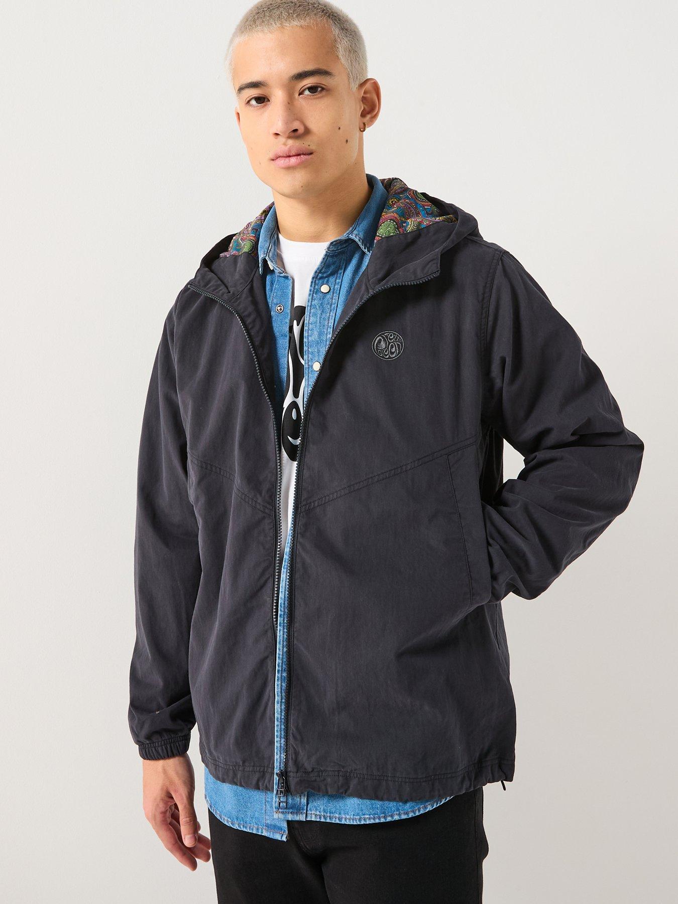Image 1 of 6 of Pretty Green Pretty Green Feltham Lightweight Hooded Jacket - Black
