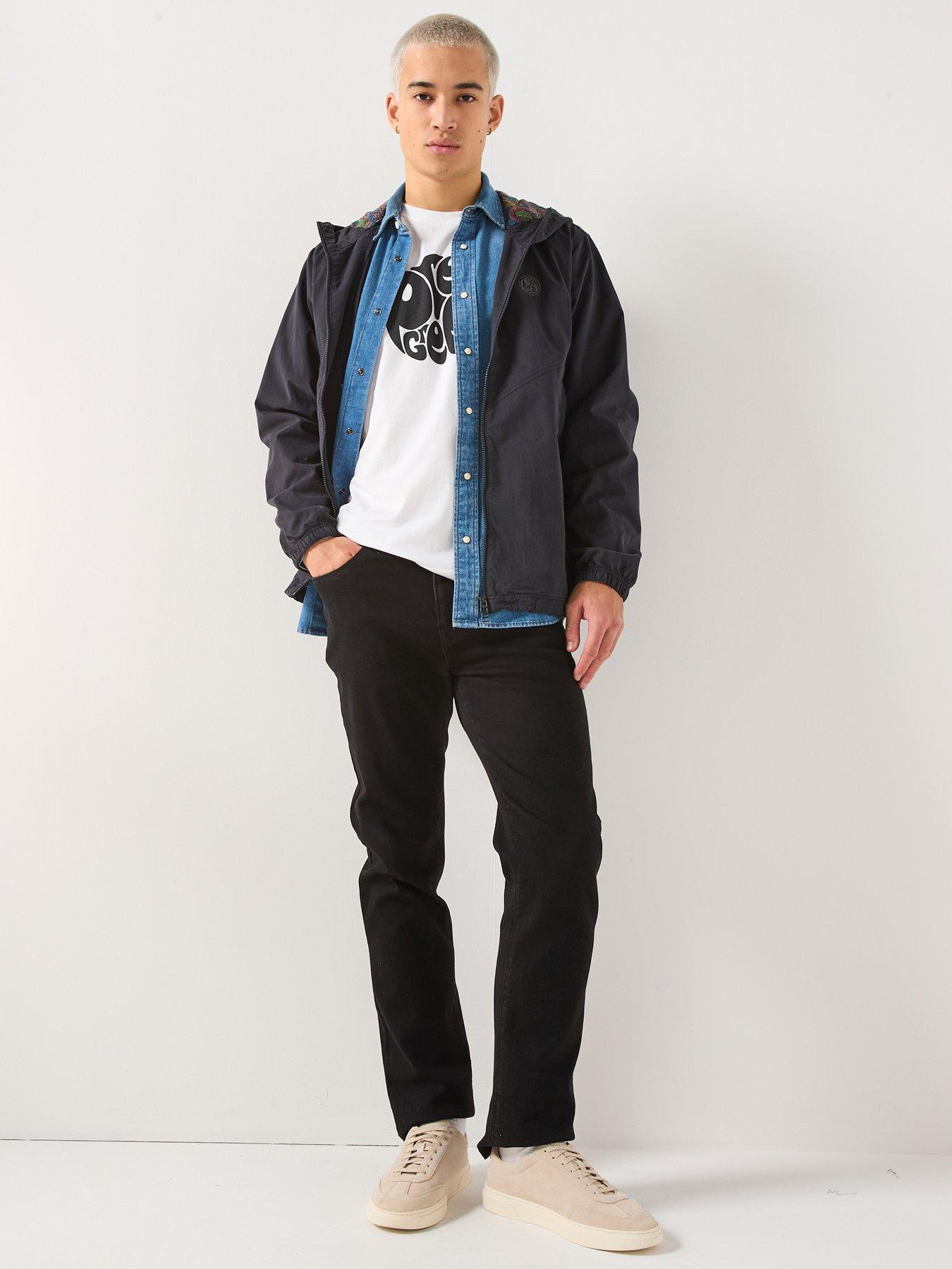 Image 3 of 6 of Pretty Green Pretty Green Feltham Lightweight Hooded Jacket - Black