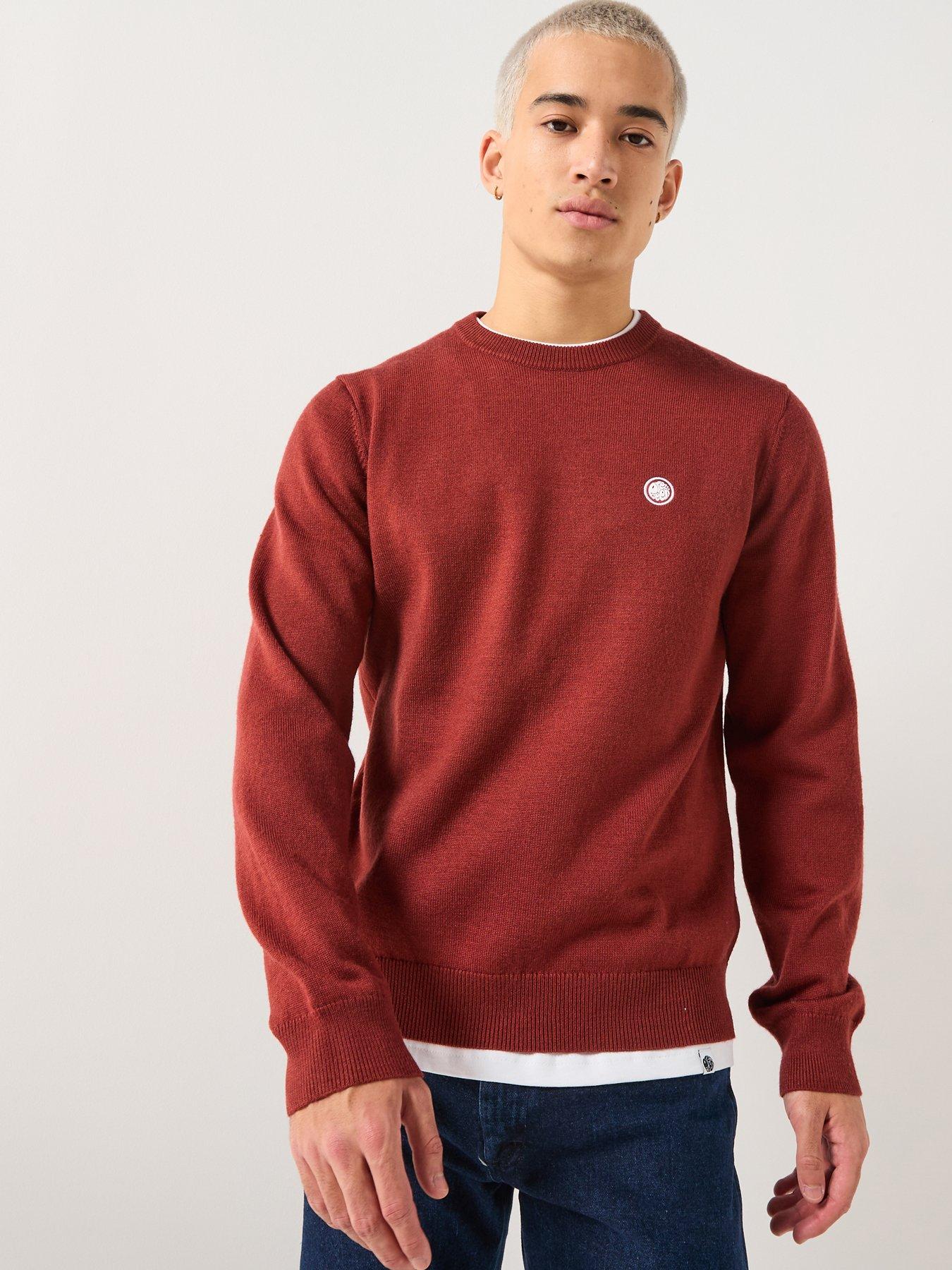 Pretty Green Pretty Green Tipped Crew Knitted Jumper - Red
