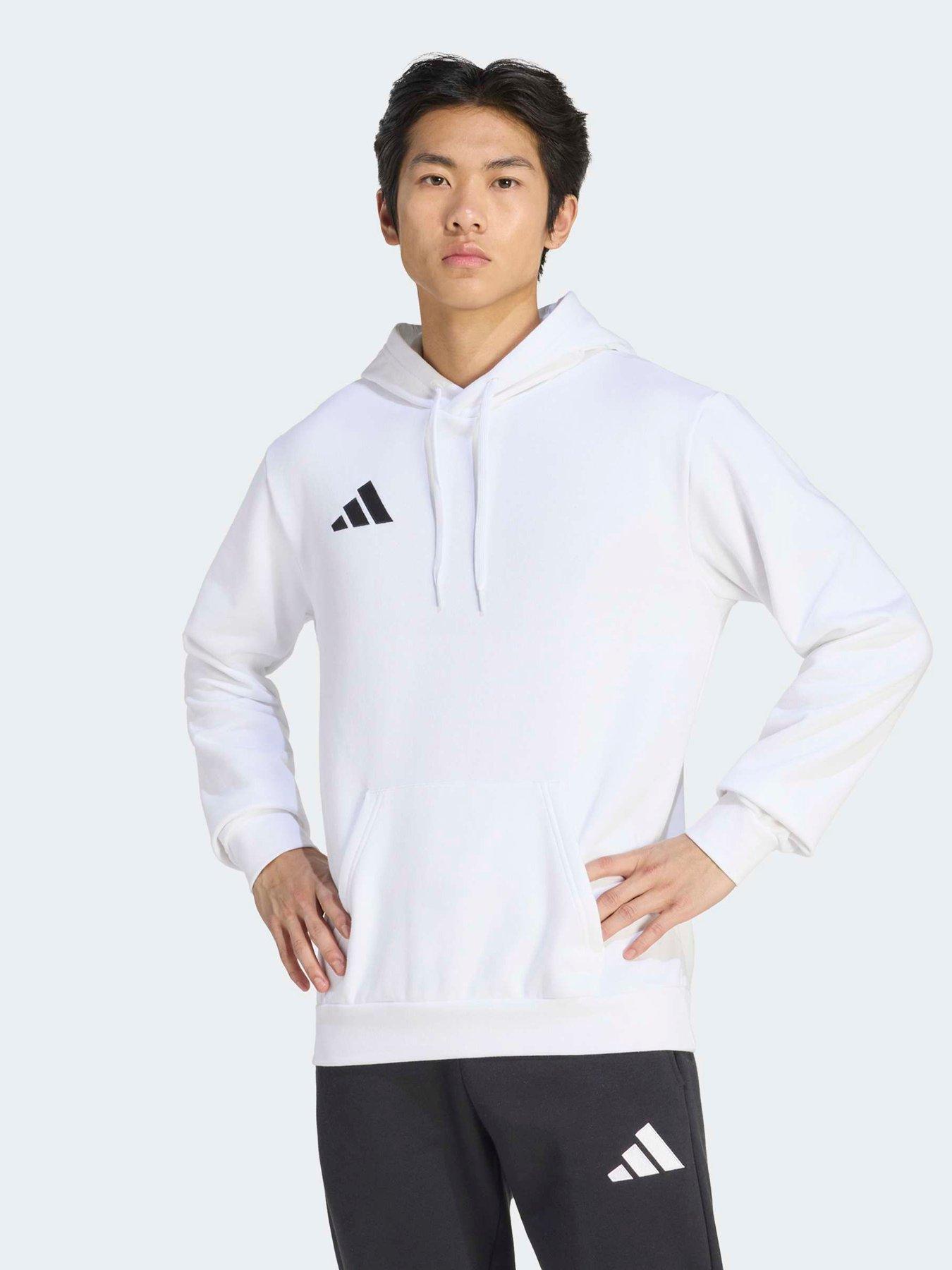 adidas Mens Entrada 26 Long Sleeve Overhead Hoodie - White