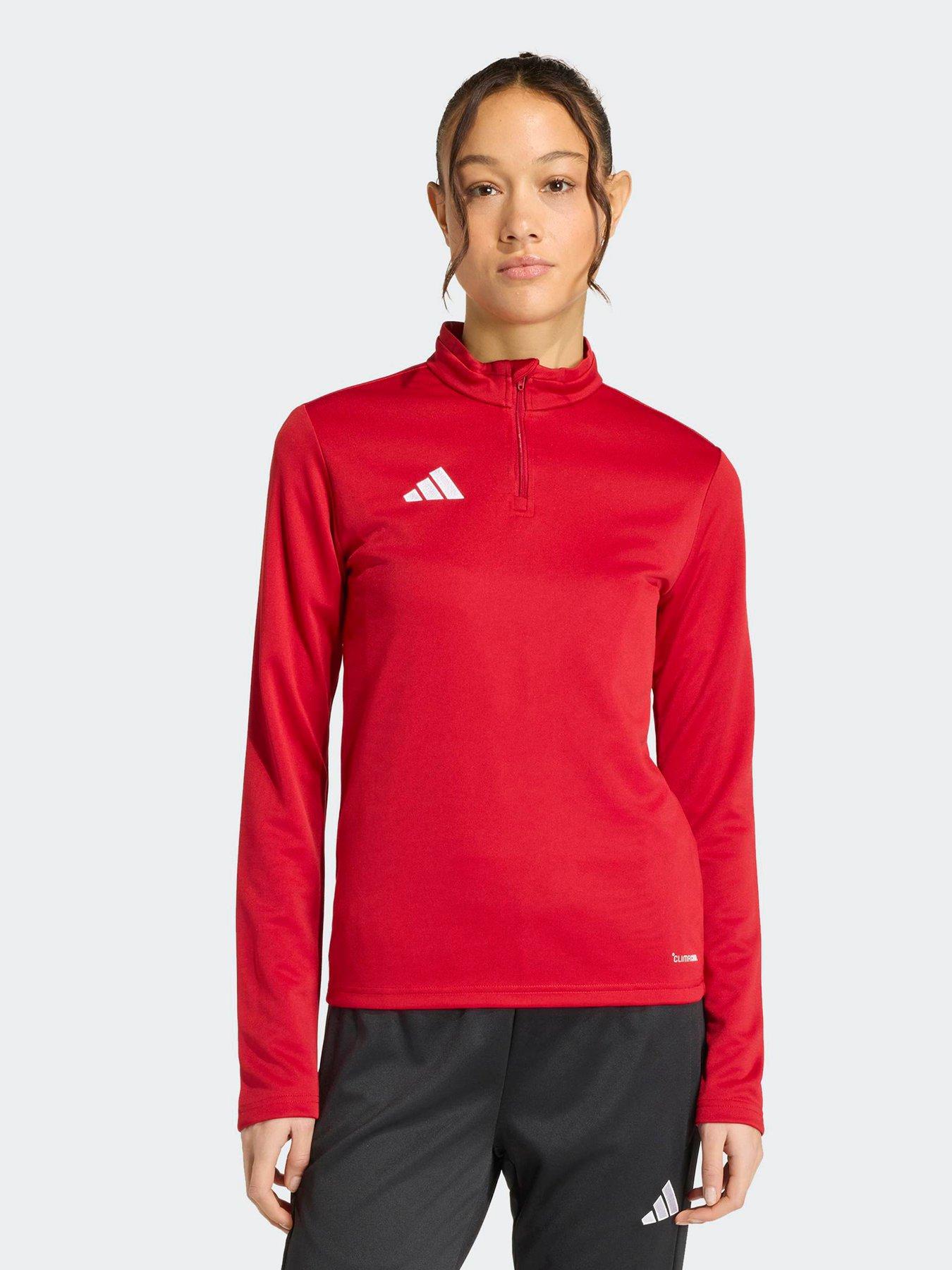 adidas Womens Entrada 26 Football 1/4 Zip Top - Red