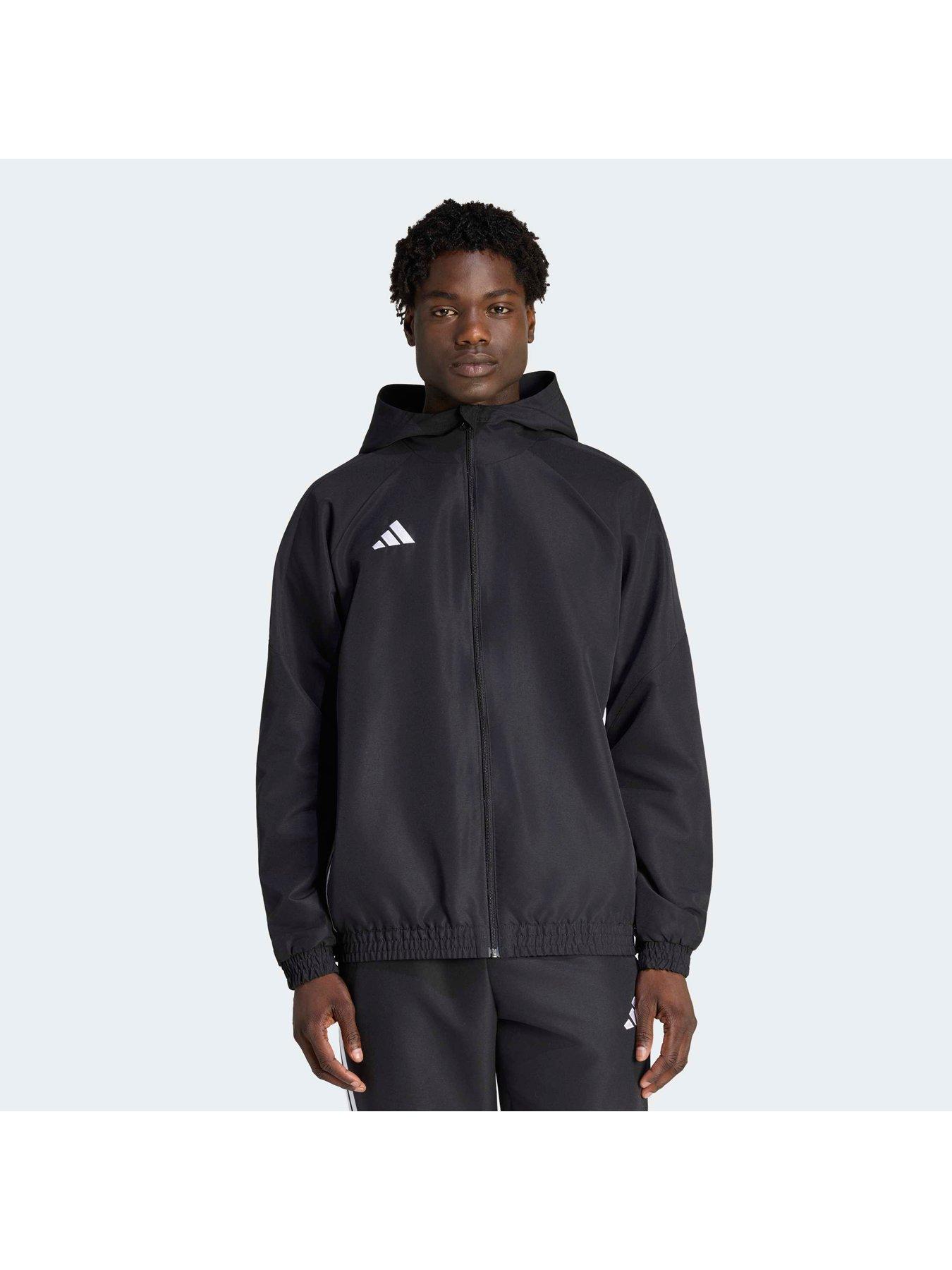 adidas Mens Tiro Football Hooded Tracksuit Top - Black