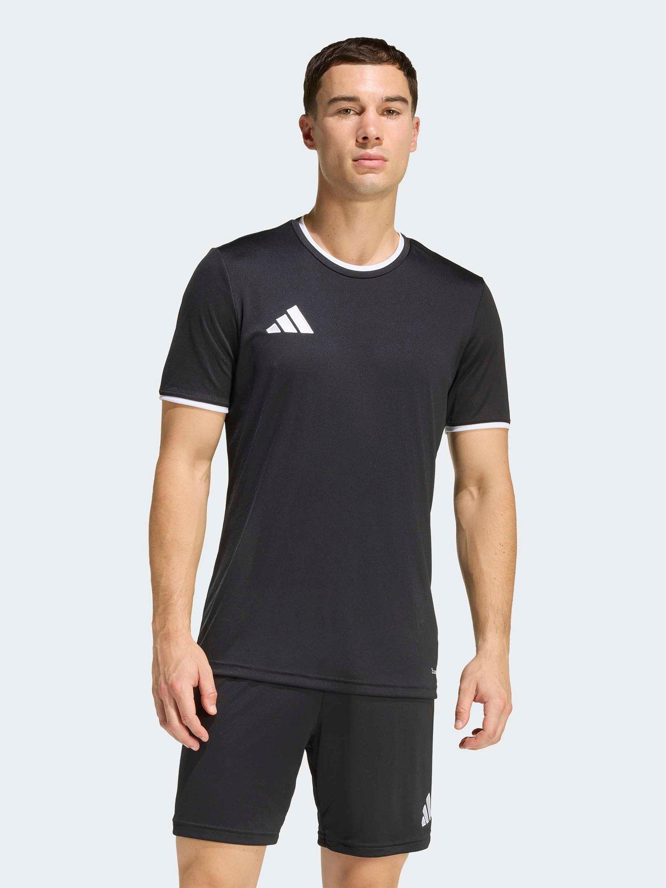 adidas Mens Entrada 26 Short Sleeve Football T-Shirt - Black