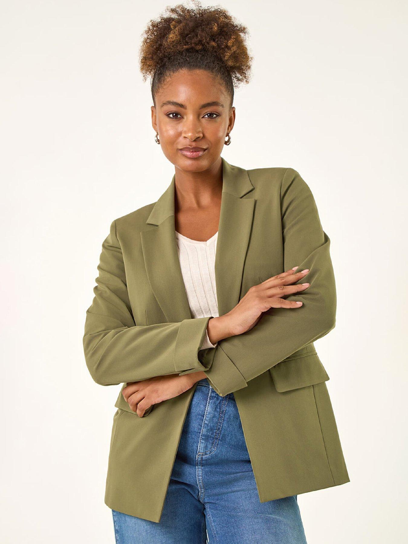 Roman Tailored Collar  &  Revere Blazer - Olive