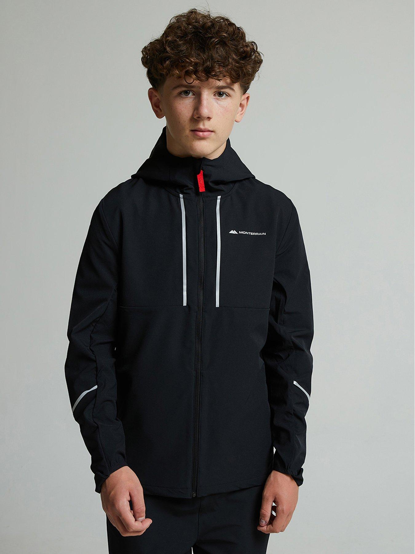 Image 1 of 6 of Monterrain Boys Beta Woven Jacket - Jet Black / High Risk Red