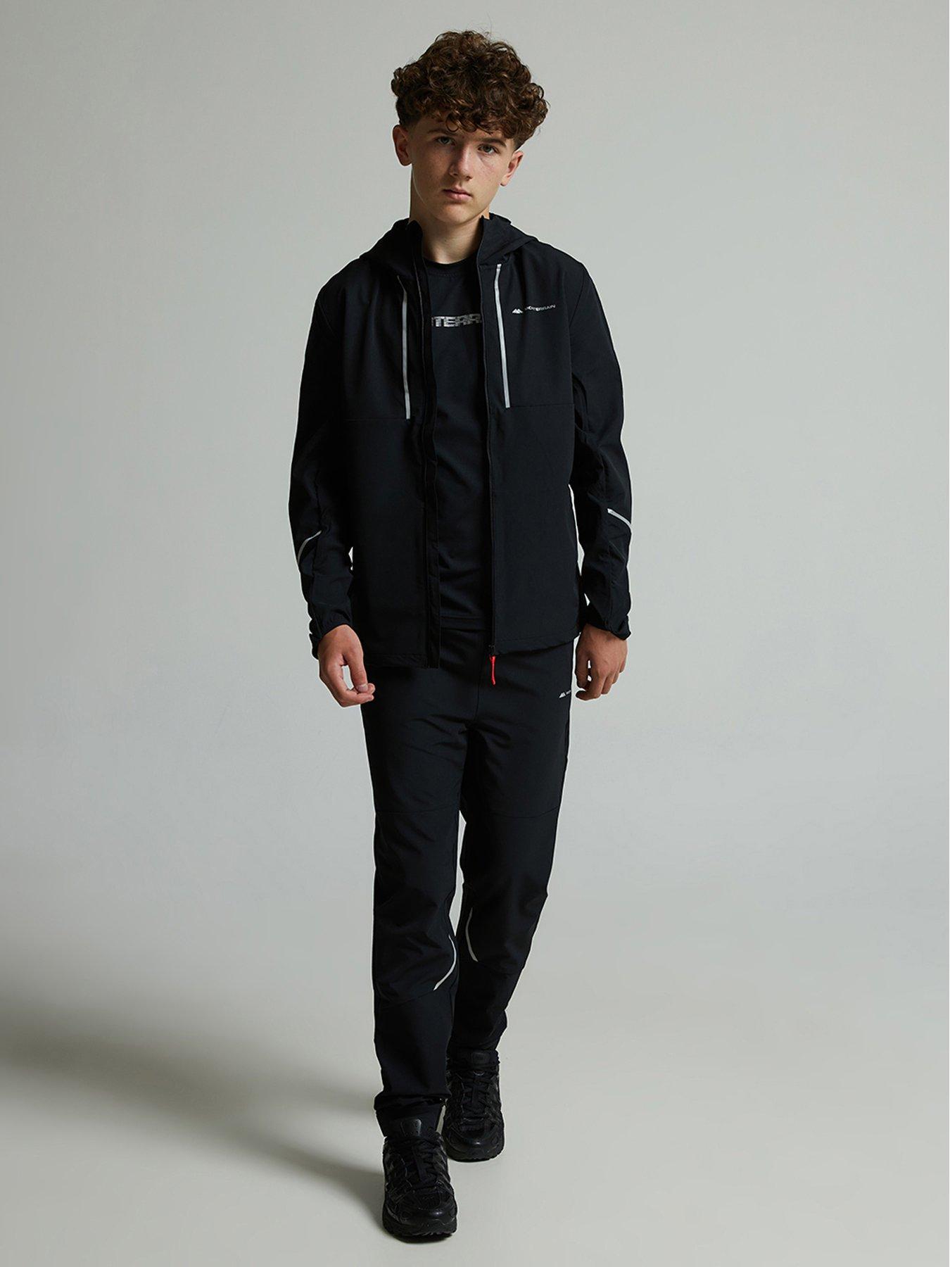 Image 3 of 6 of Monterrain Boys Beta Woven Jacket - Jet Black / High Risk Red