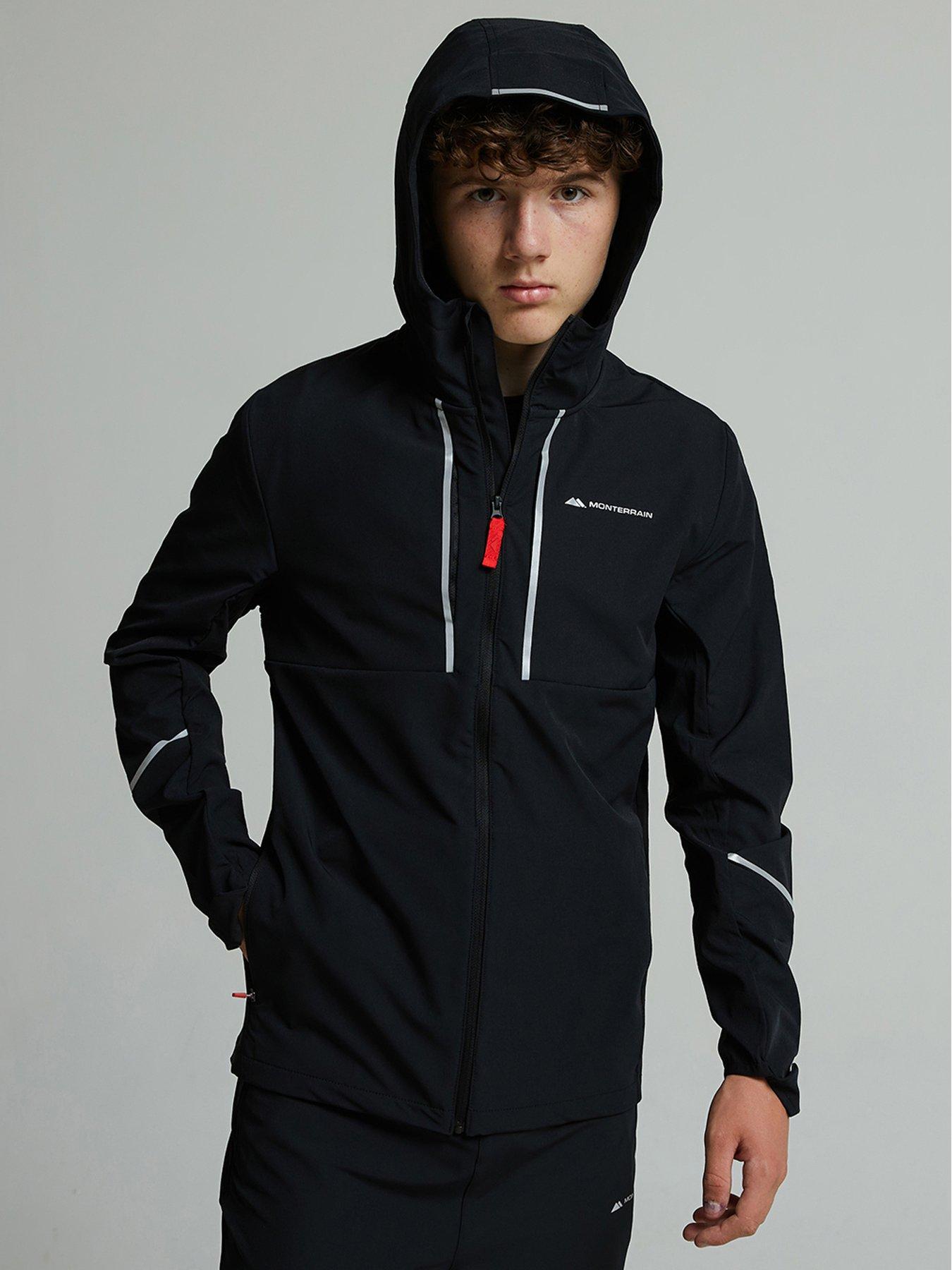 Image 5 of 6 of Monterrain Boys Beta Woven Jacket - Jet Black / High Risk Red