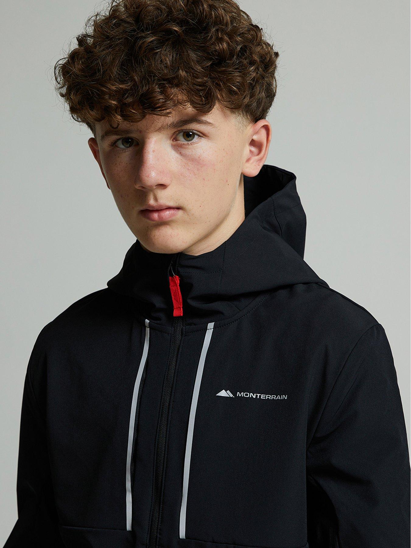 Image 6 of 6 of Monterrain Boys Beta Woven Jacket - Jet Black / High Risk Red