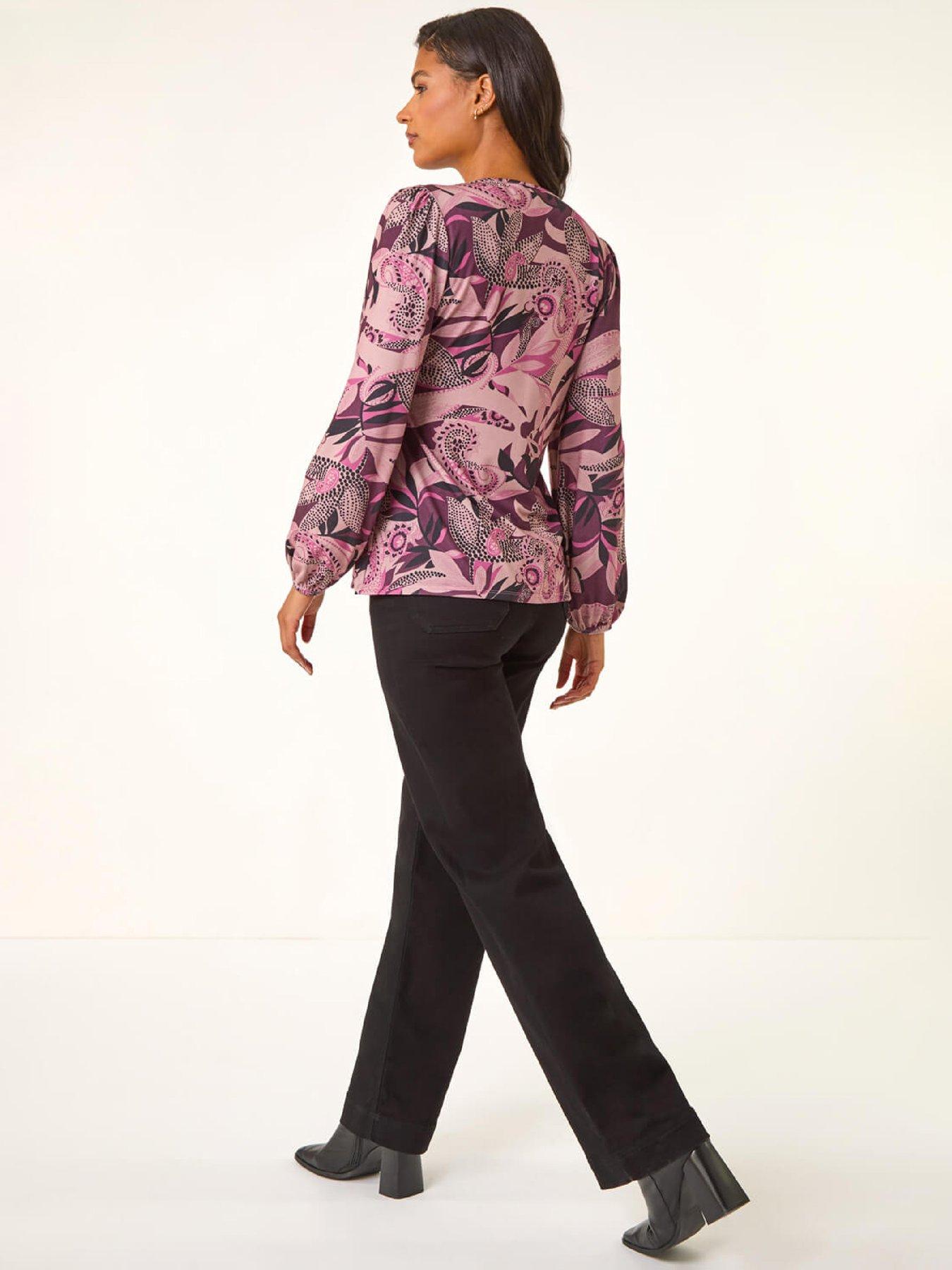 roman-printed-trim-stretch-top-pinkstillFront
