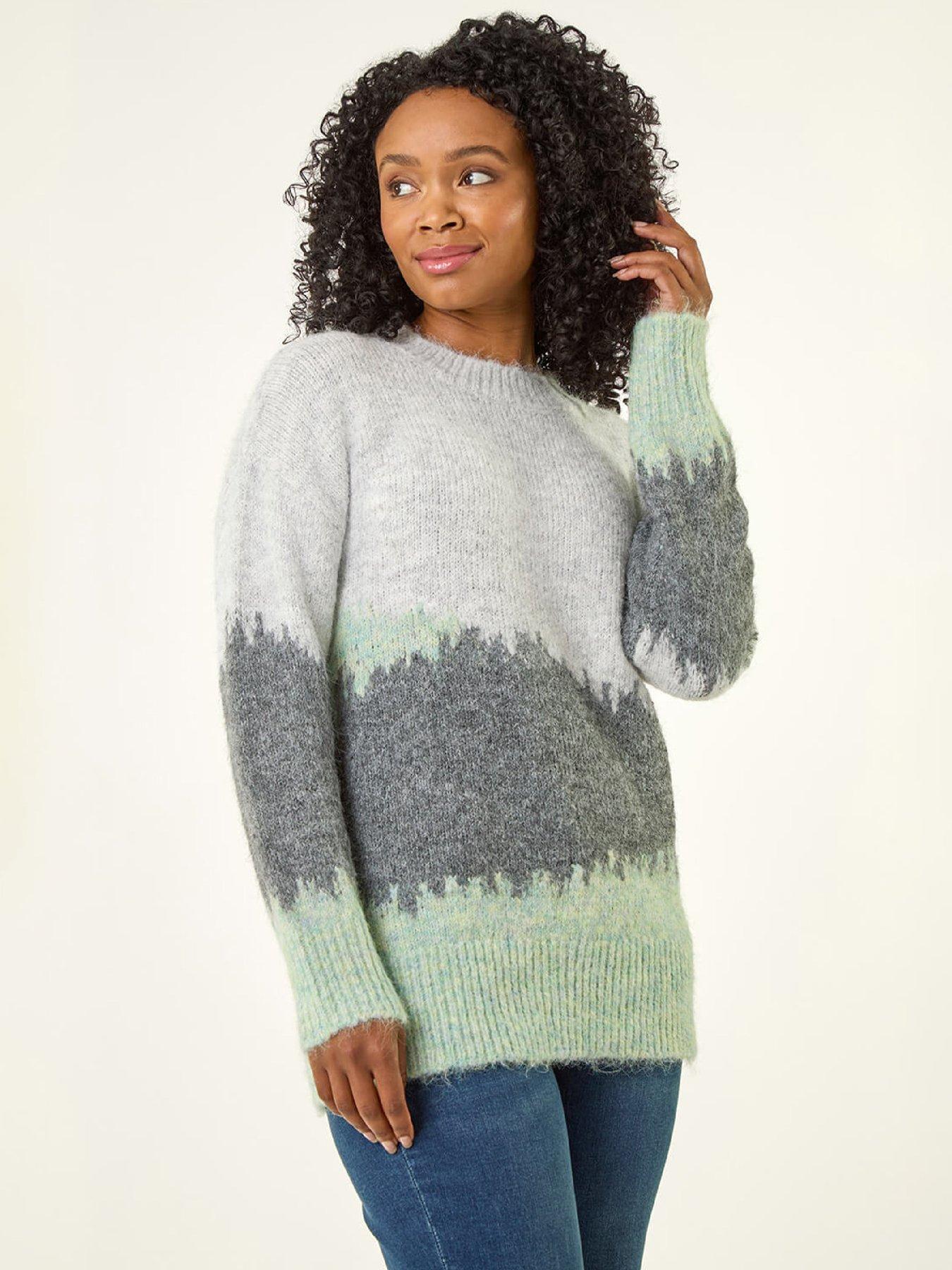 Roman Petite Abstract Knit Jumper - Grey