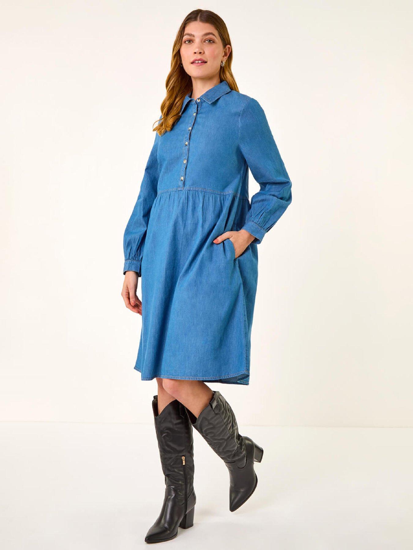 roman-denim-button-through-pocket-dress-denim