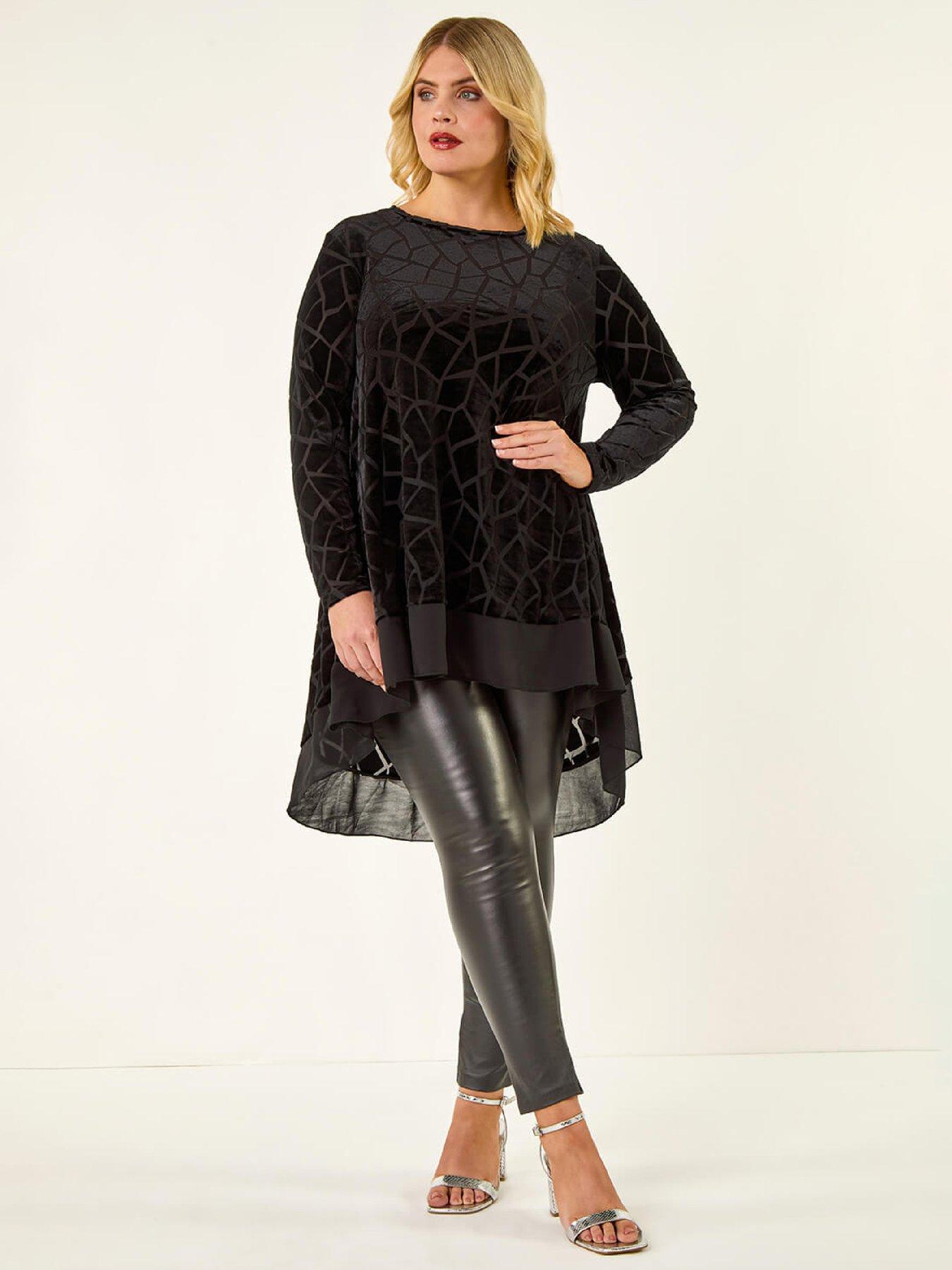 roman-curve-velvet-chiffon-hem-top-blackback