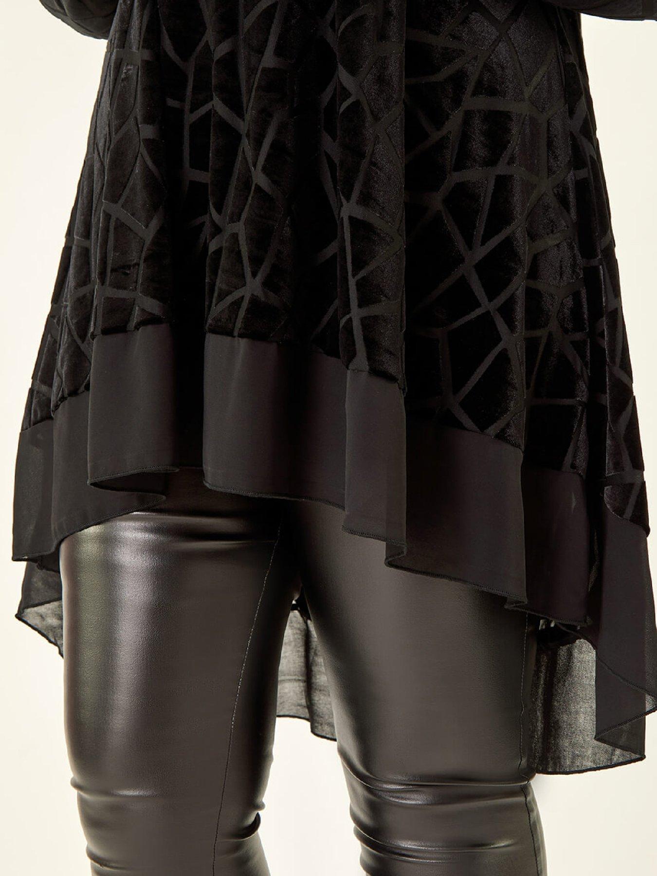 roman-curve-velvet-chiffon-hem-top-blackdetail