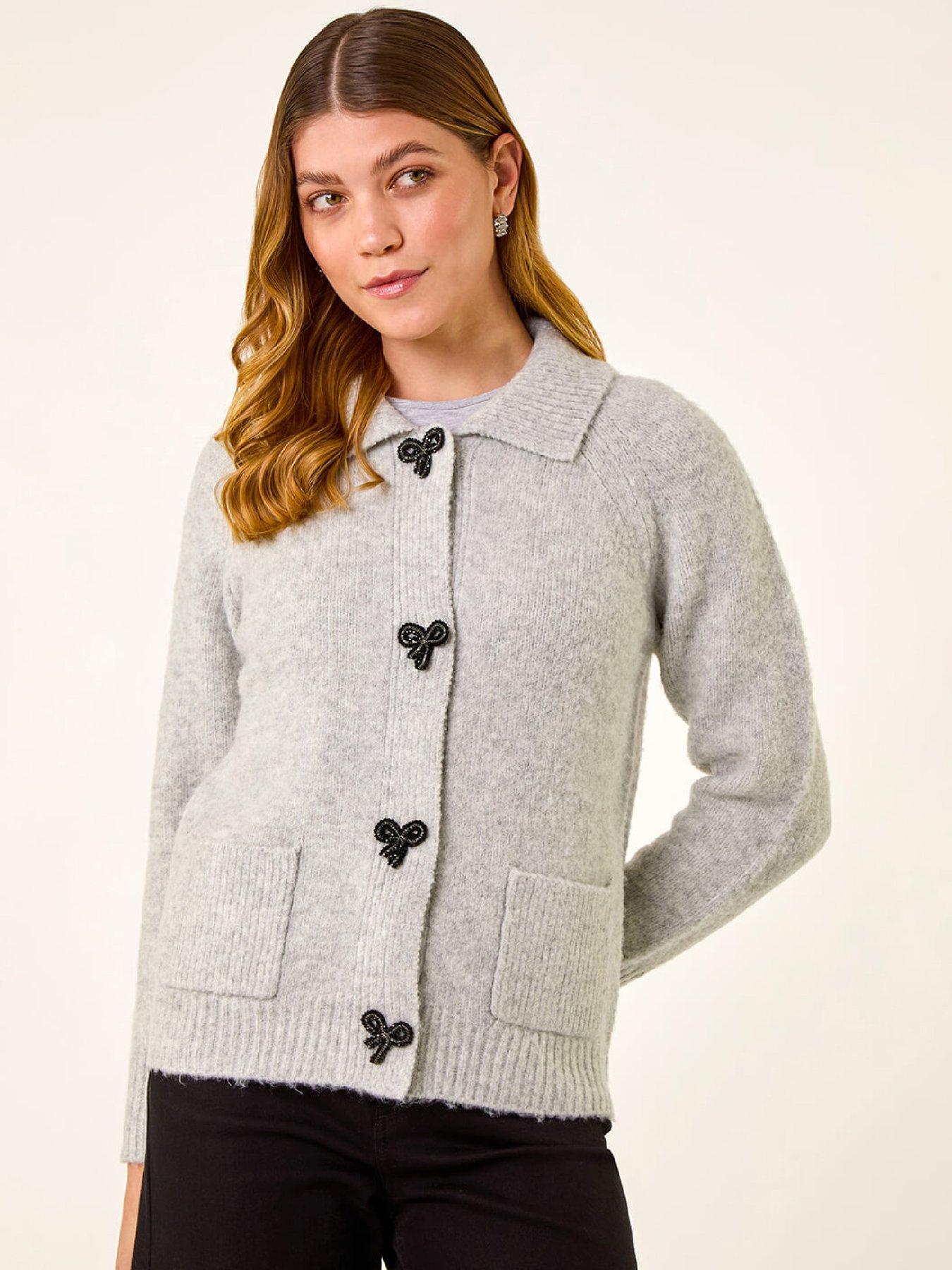 roman-bow-buttoned-collared-cardigan-grey