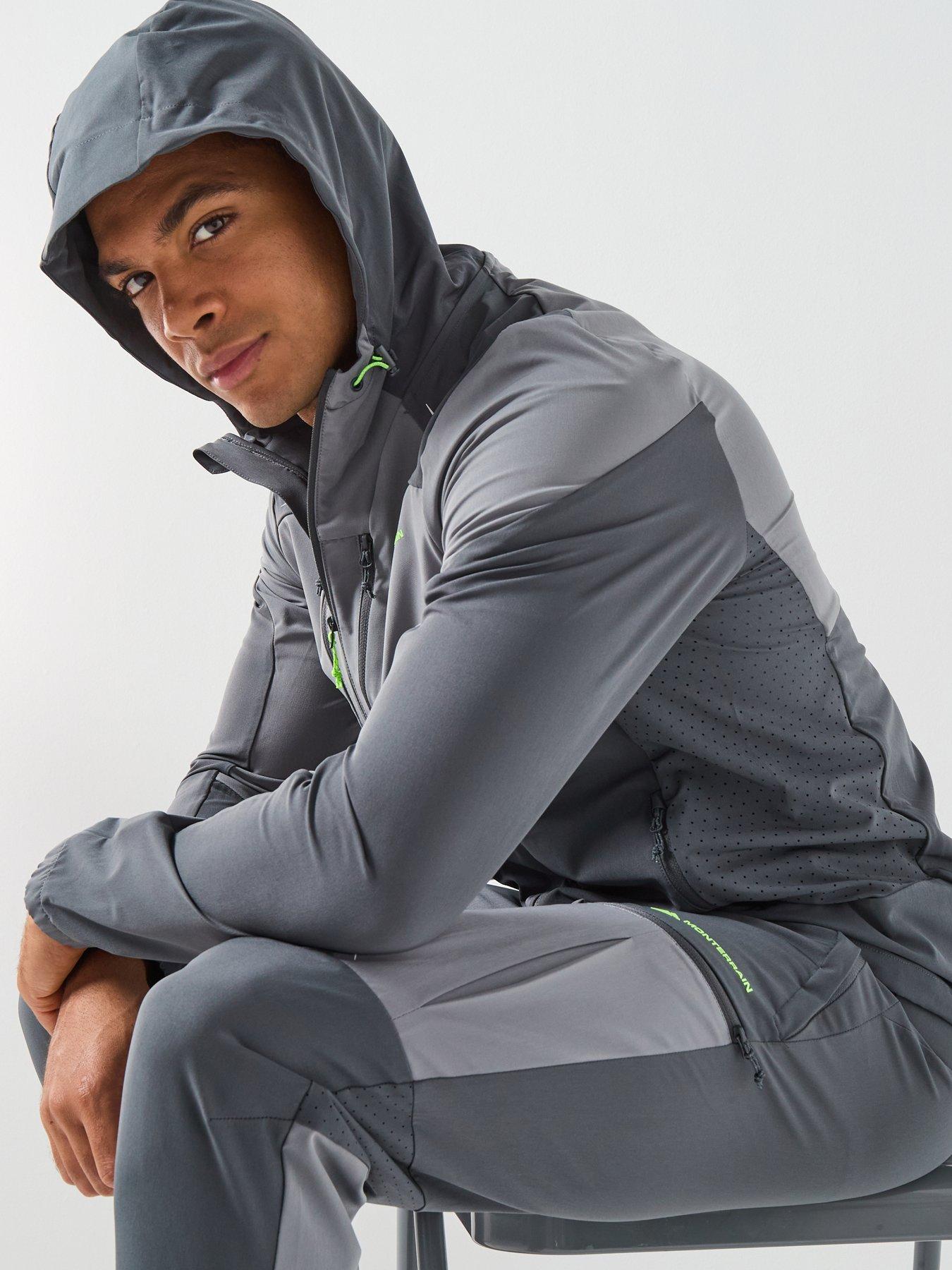 Image 4 of 6 of Monterrain Mens Orbit Woven Running Hoody - Grey