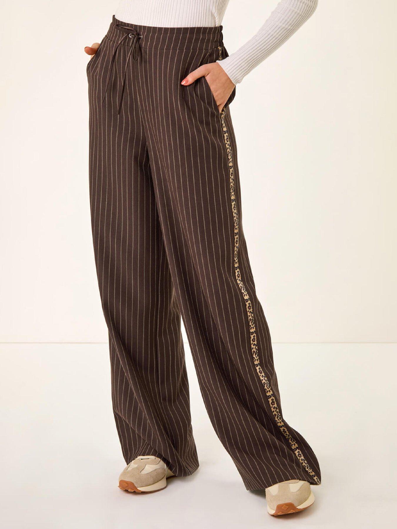 roman-stripe-animal-trim-stretch-trouser-chocolate