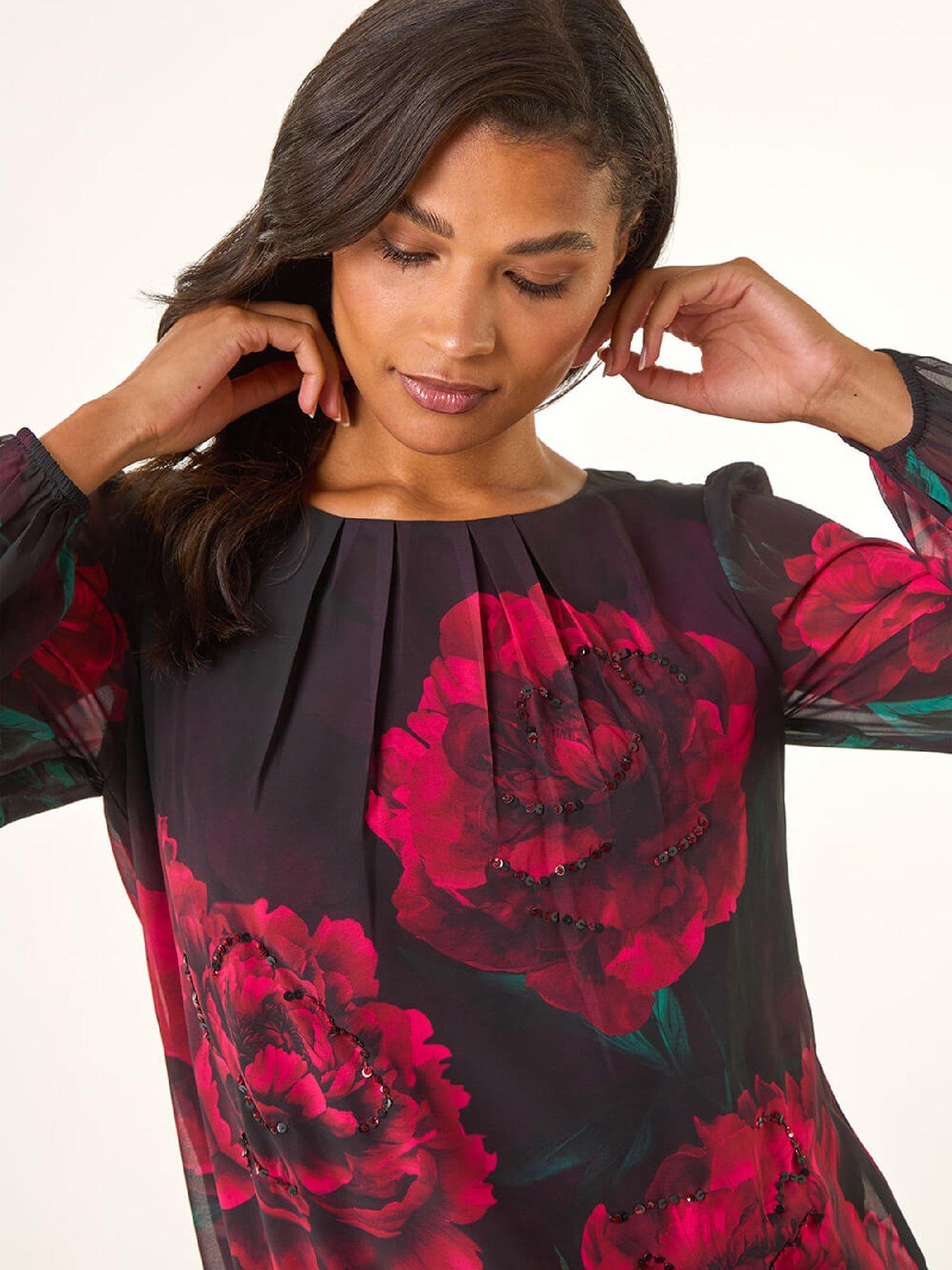 roman-floral-print-sequin-top-redoutfit