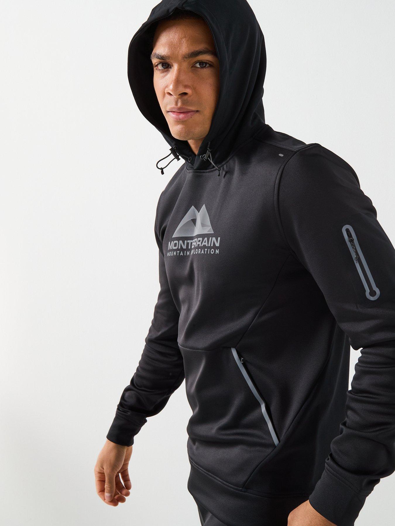 Monterrain Mens Speed 20 Poly Fleece Overhead Hoody - Black | Very