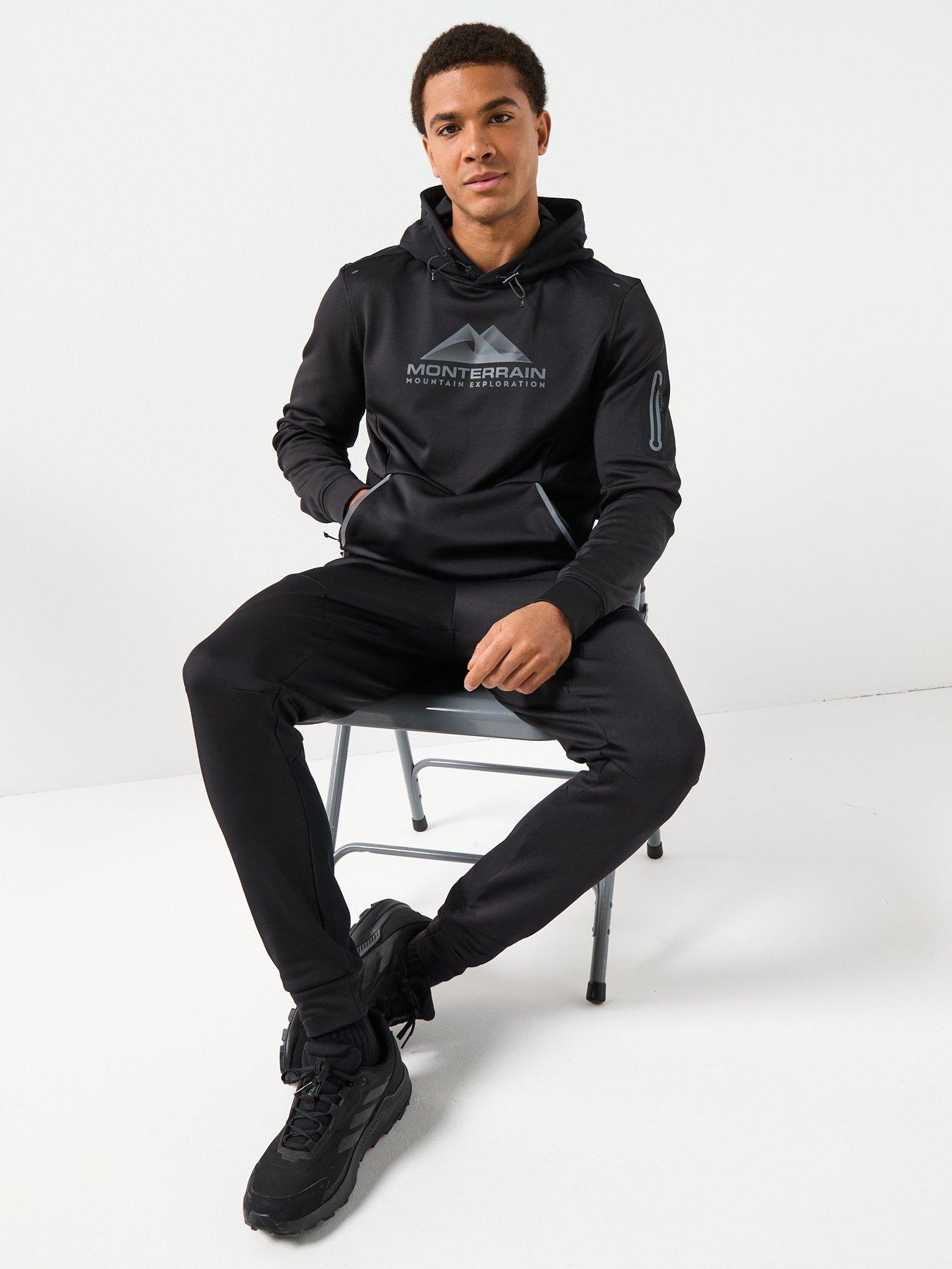 Monterrain Mens Speed 20 Poly Fleece Overhead Hoody - Black | Very