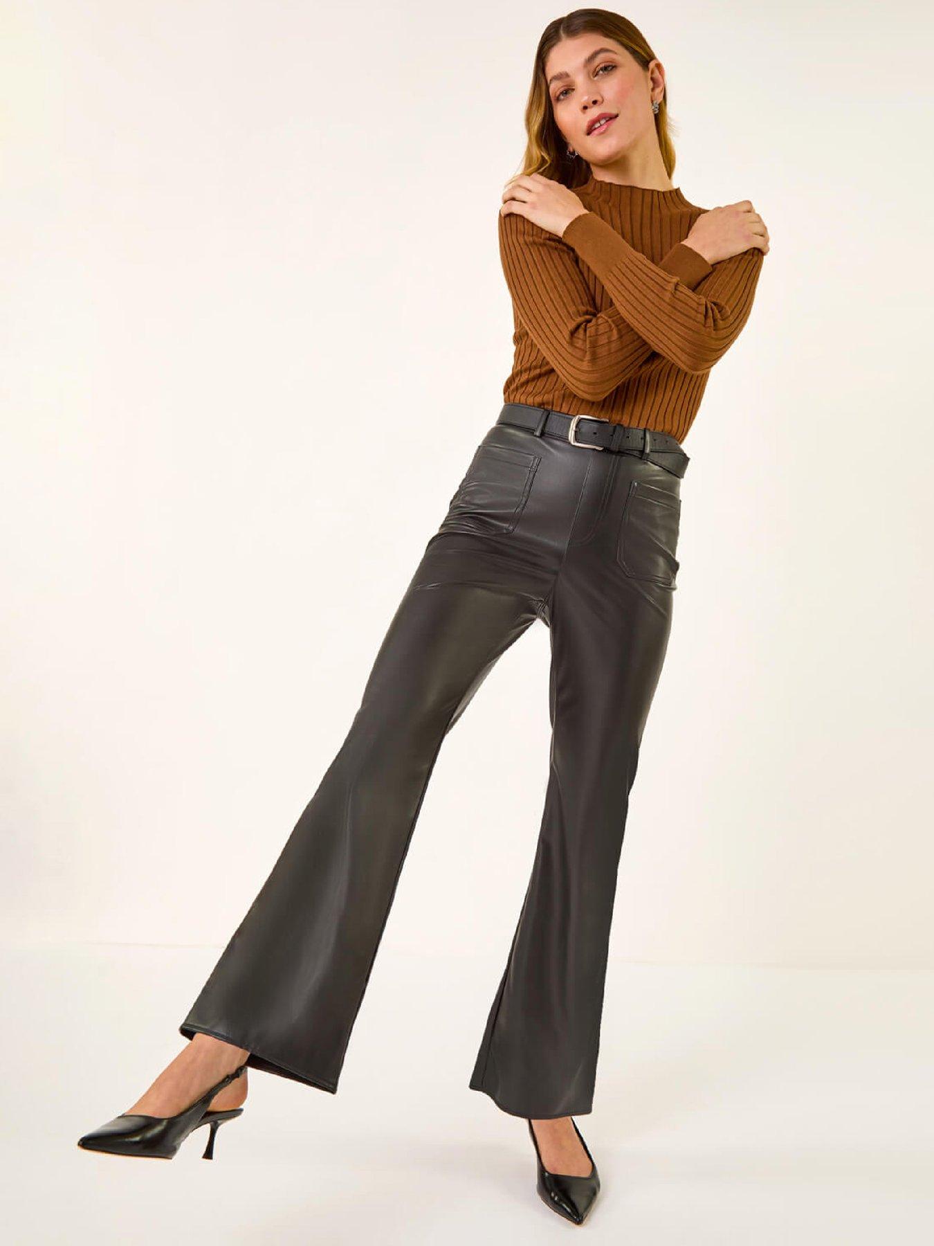 roman-faux-leather-bootcut-trouser-blackoutfit