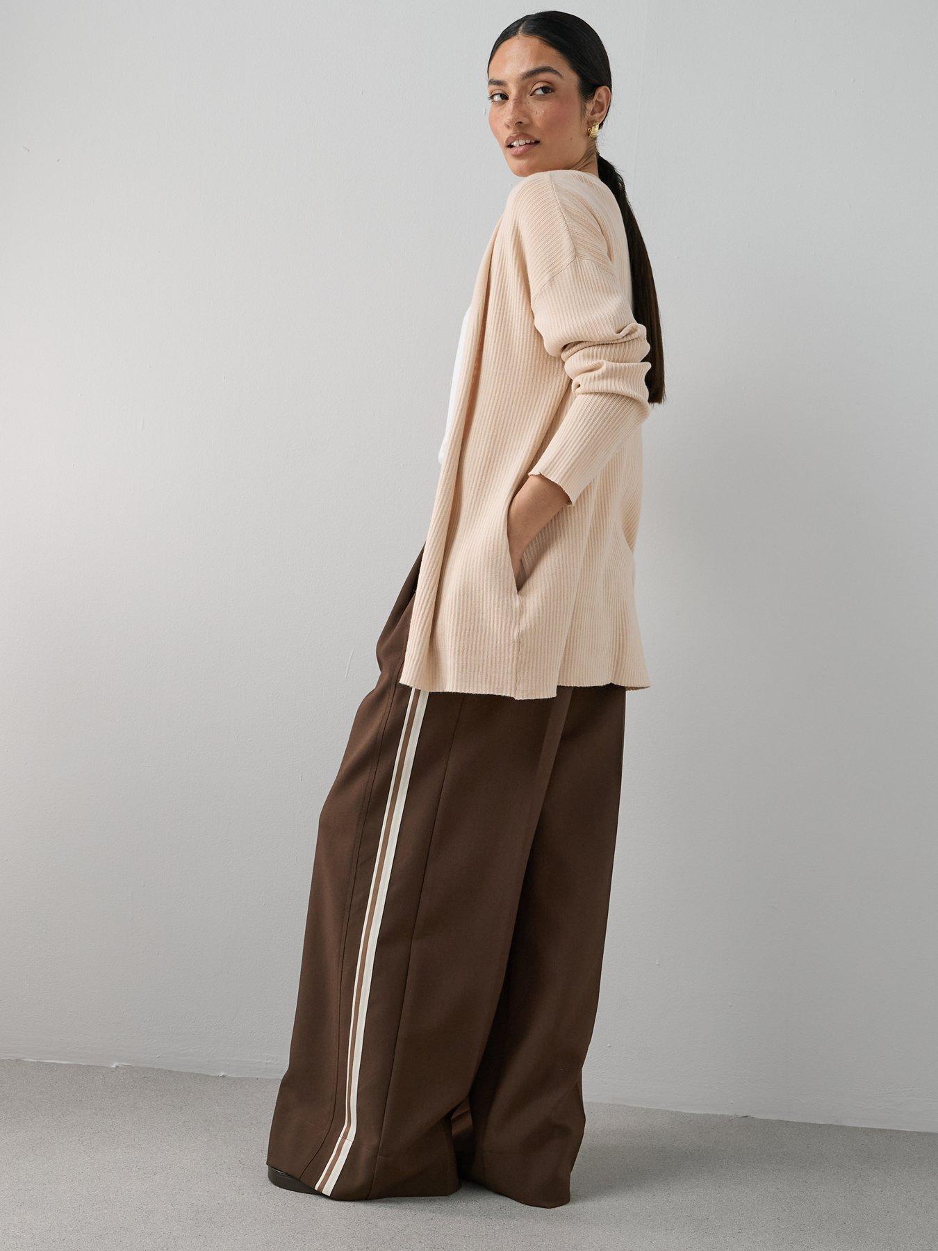Image 2 of 7 of The Very Collection Classic Comfort Ribbed Edge To Edge Cardigan - Beige