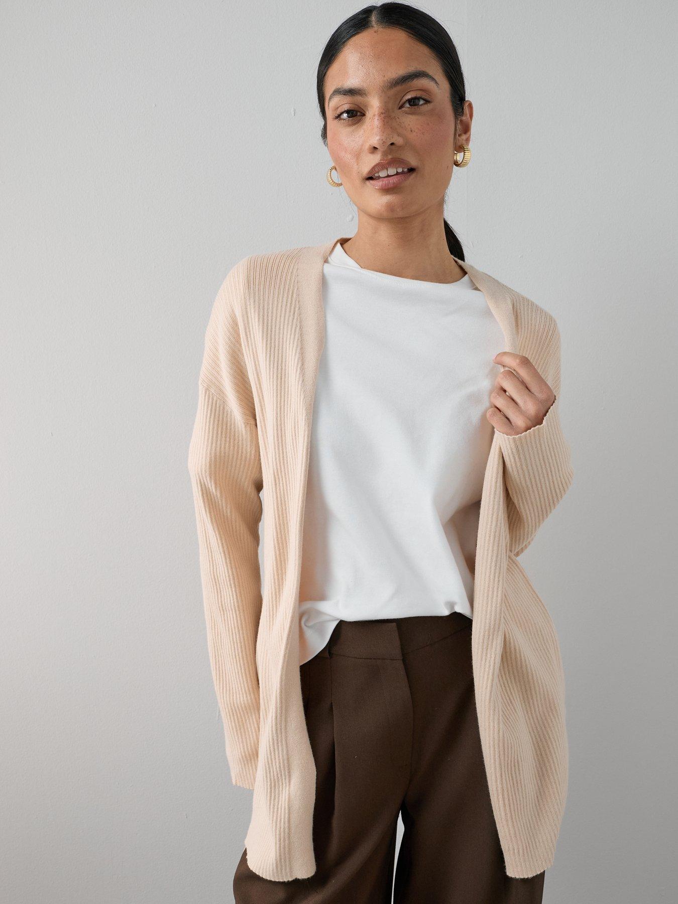 Image 5 of 7 of The Very Collection Classic Comfort Ribbed Edge To Edge Cardigan - Beige