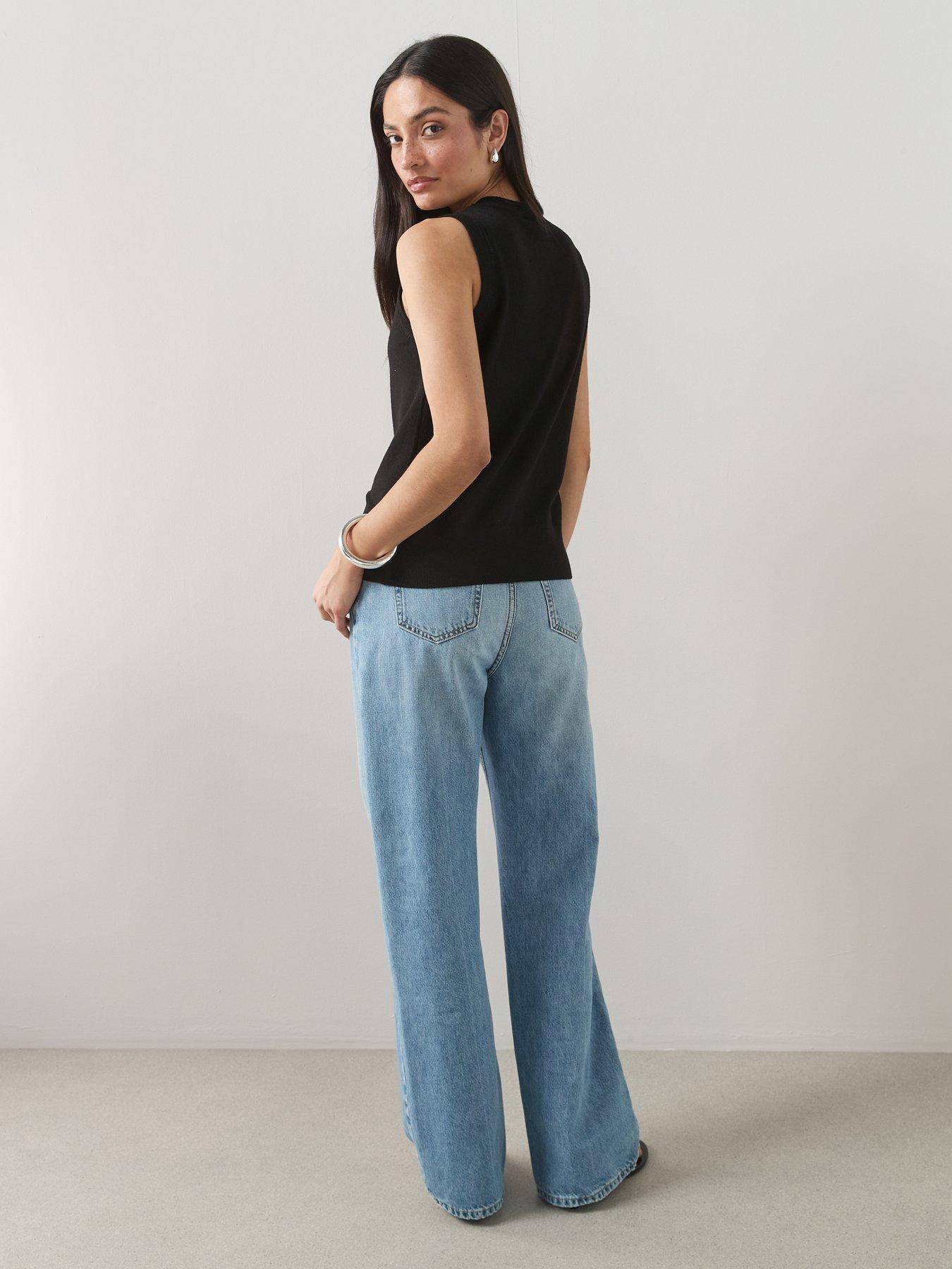 the-very-collection-classic-comfort-button-through-sleeveless-tank-blackstillFront