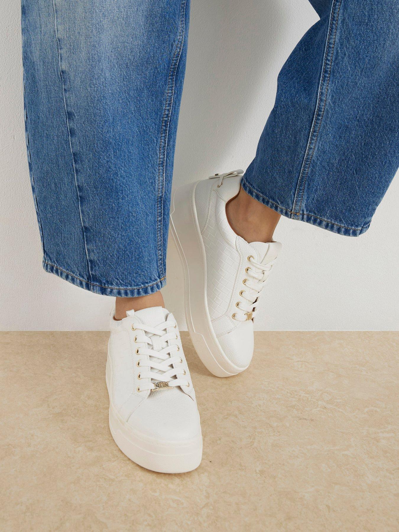River Island Woven Lace Up - White