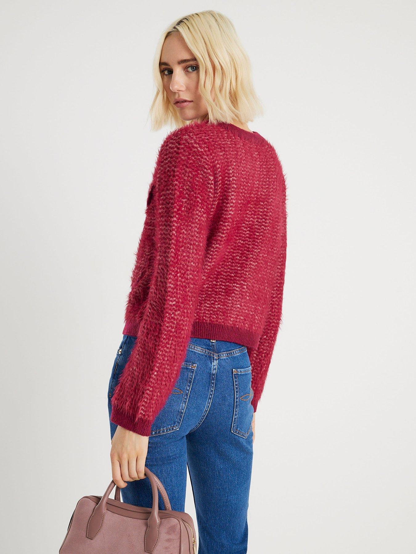 river-island-boucle-cardigan-redstillFront