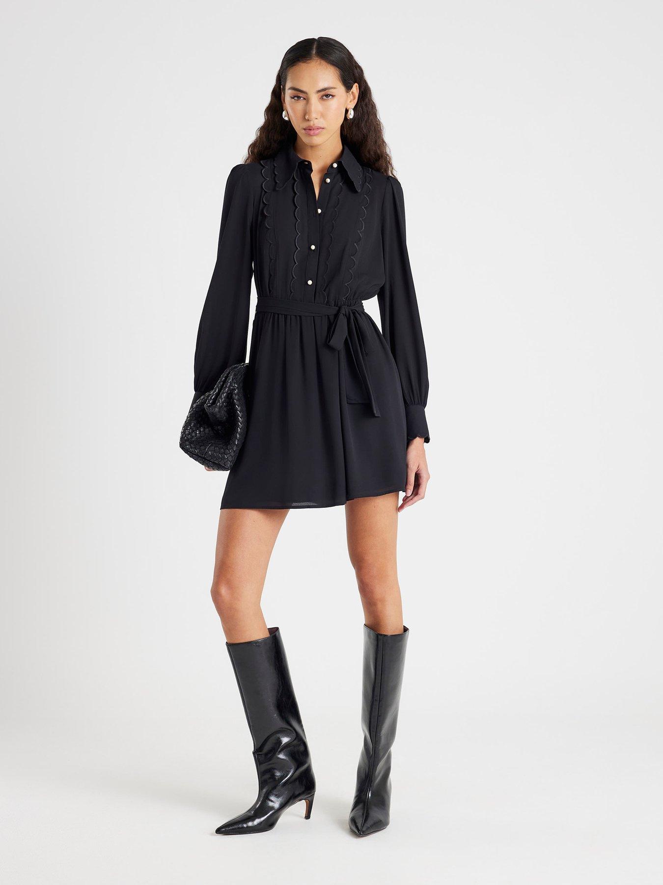 river-island-long-sleeve-scallop-shirt-dress-black