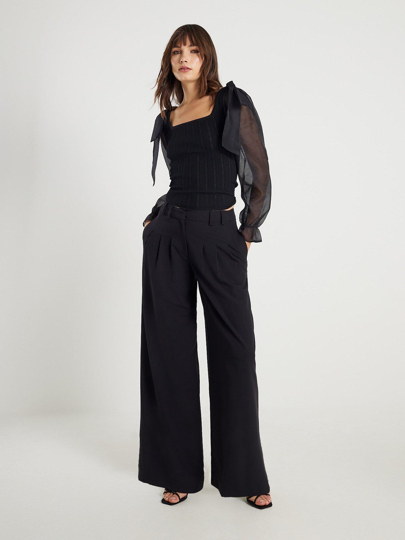 river-island-hybrid-top-black