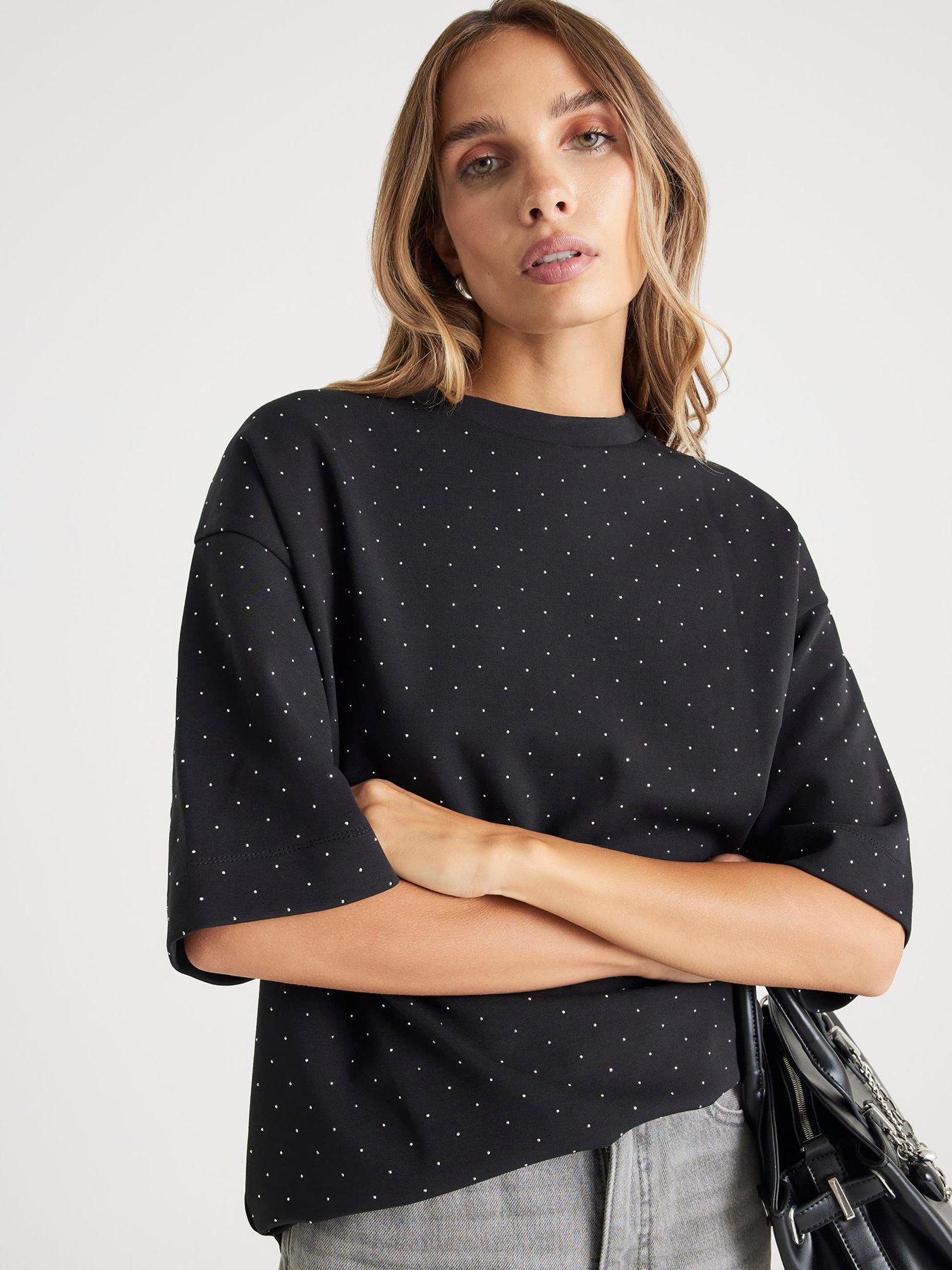 river-island-short-sleeve-neoprene-hotfix-t-shirt-black