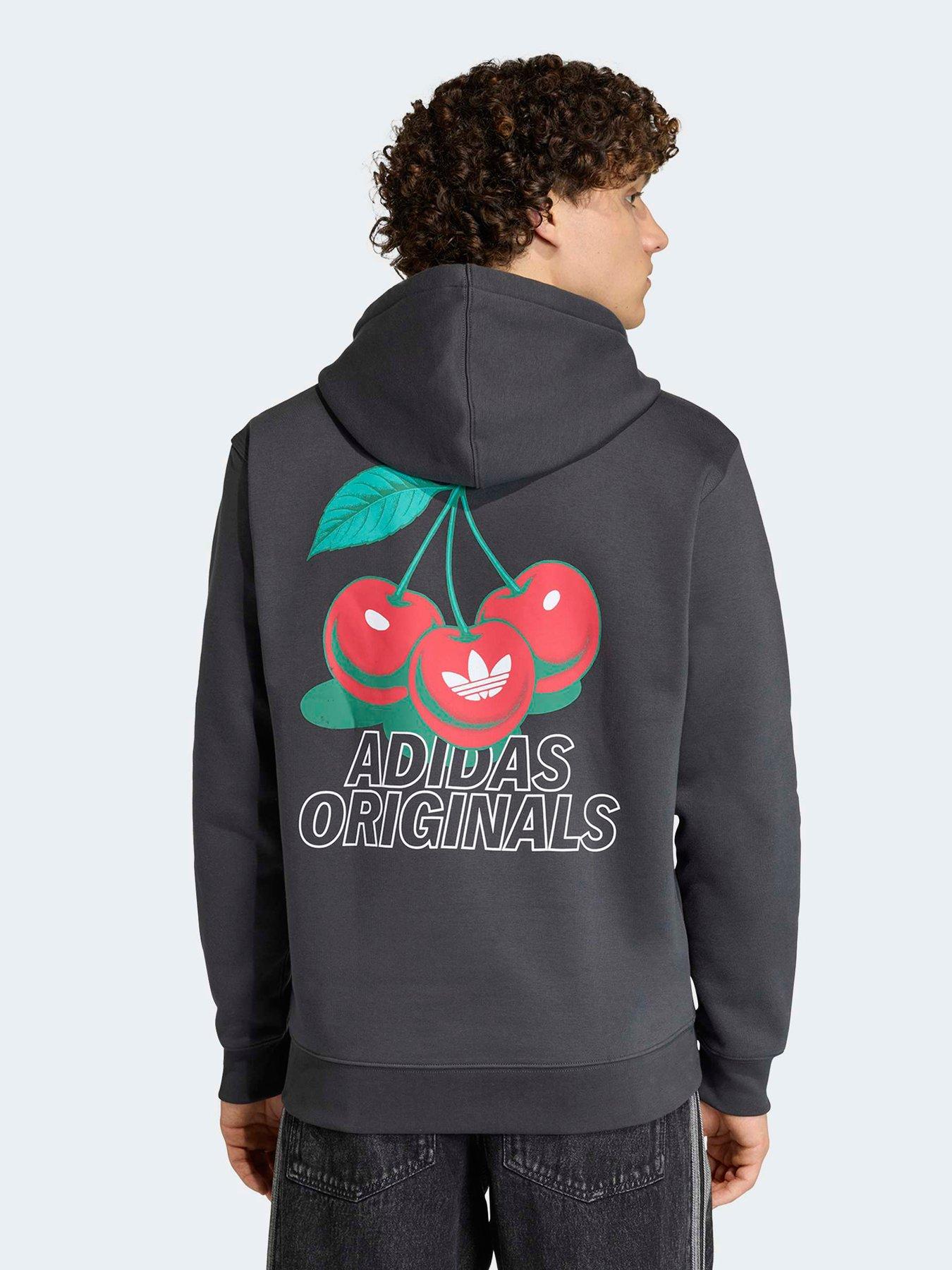 adidas Originals Mens Cherry Graphic Fleece Hoodie - Grey