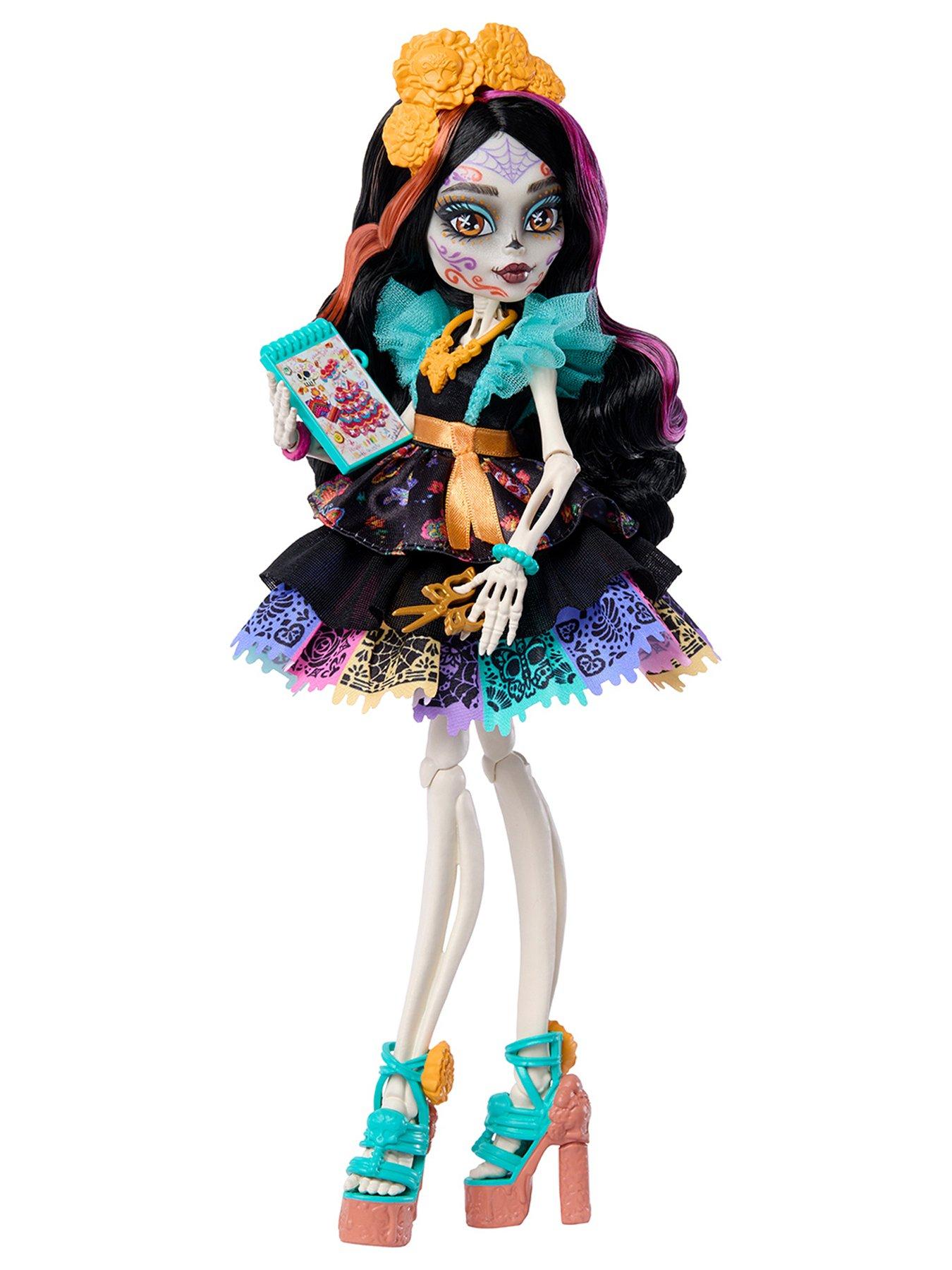 Image 4 of 7 of Monster High Skelita Calaveras Fashion Doll in Ruffled Dress