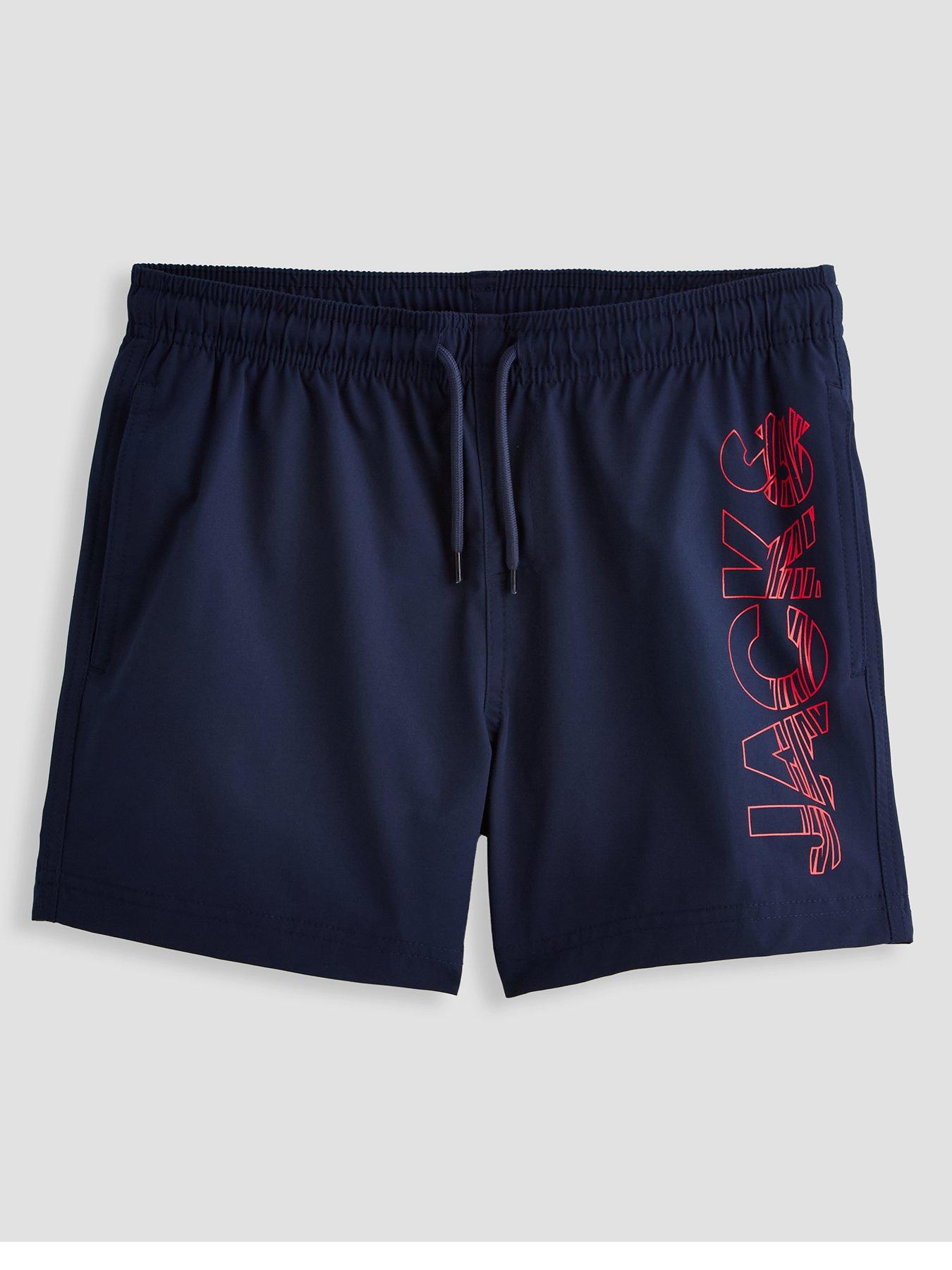 Jack & Jones Junior Boys Wave Logo Swim Shorts - Navy