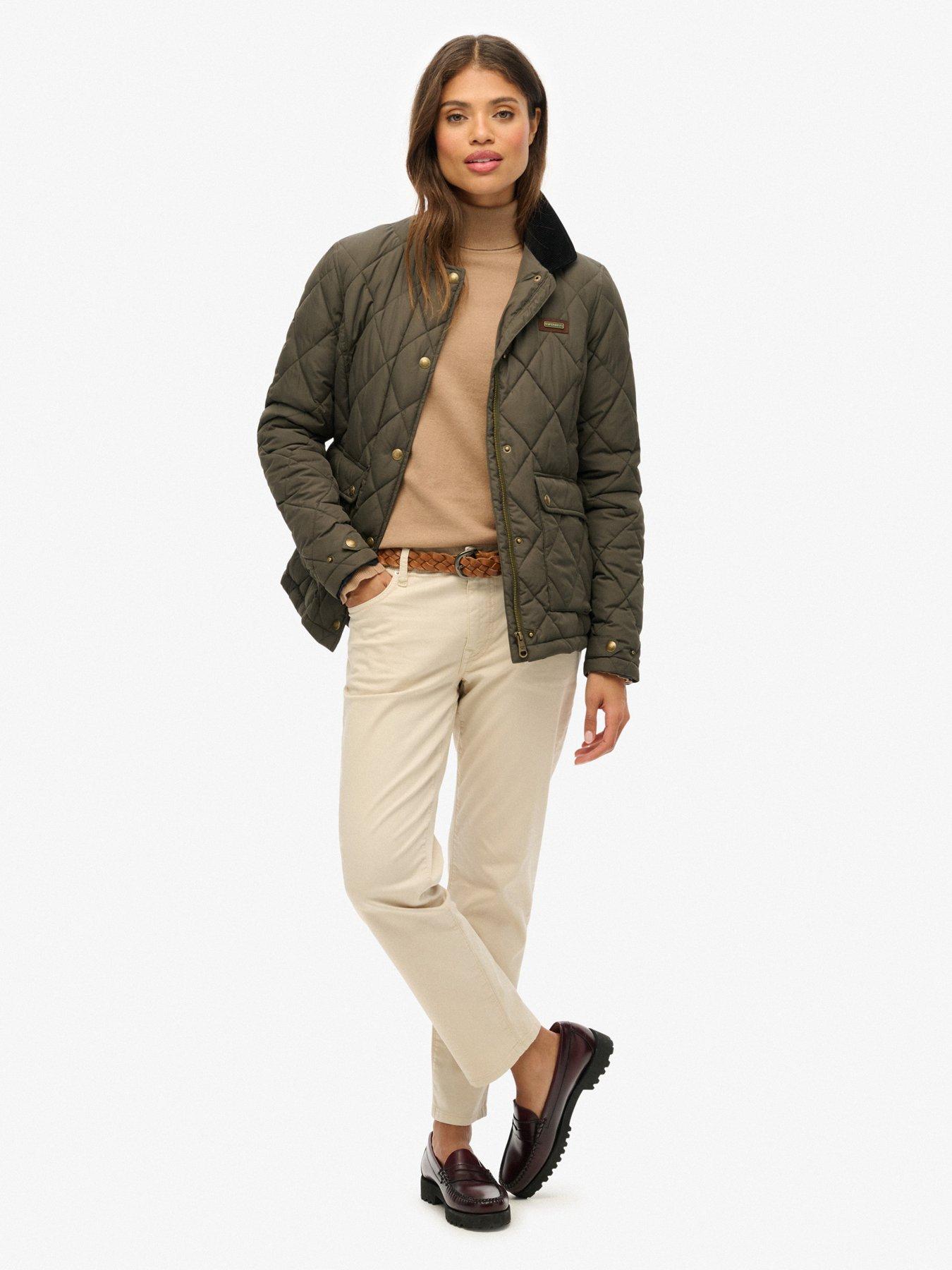 Image 3 of 7 of Superdry Cord Trimmed Liner Jacket - Army Khaki Green