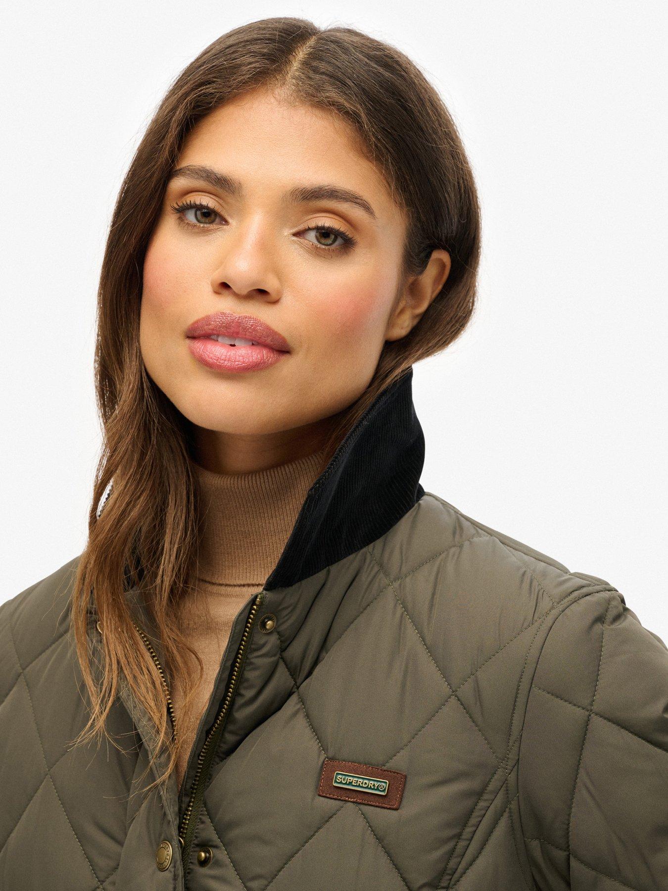 Image 4 of 7 of Superdry Cord Trimmed Liner Jacket - Army Khaki Green
