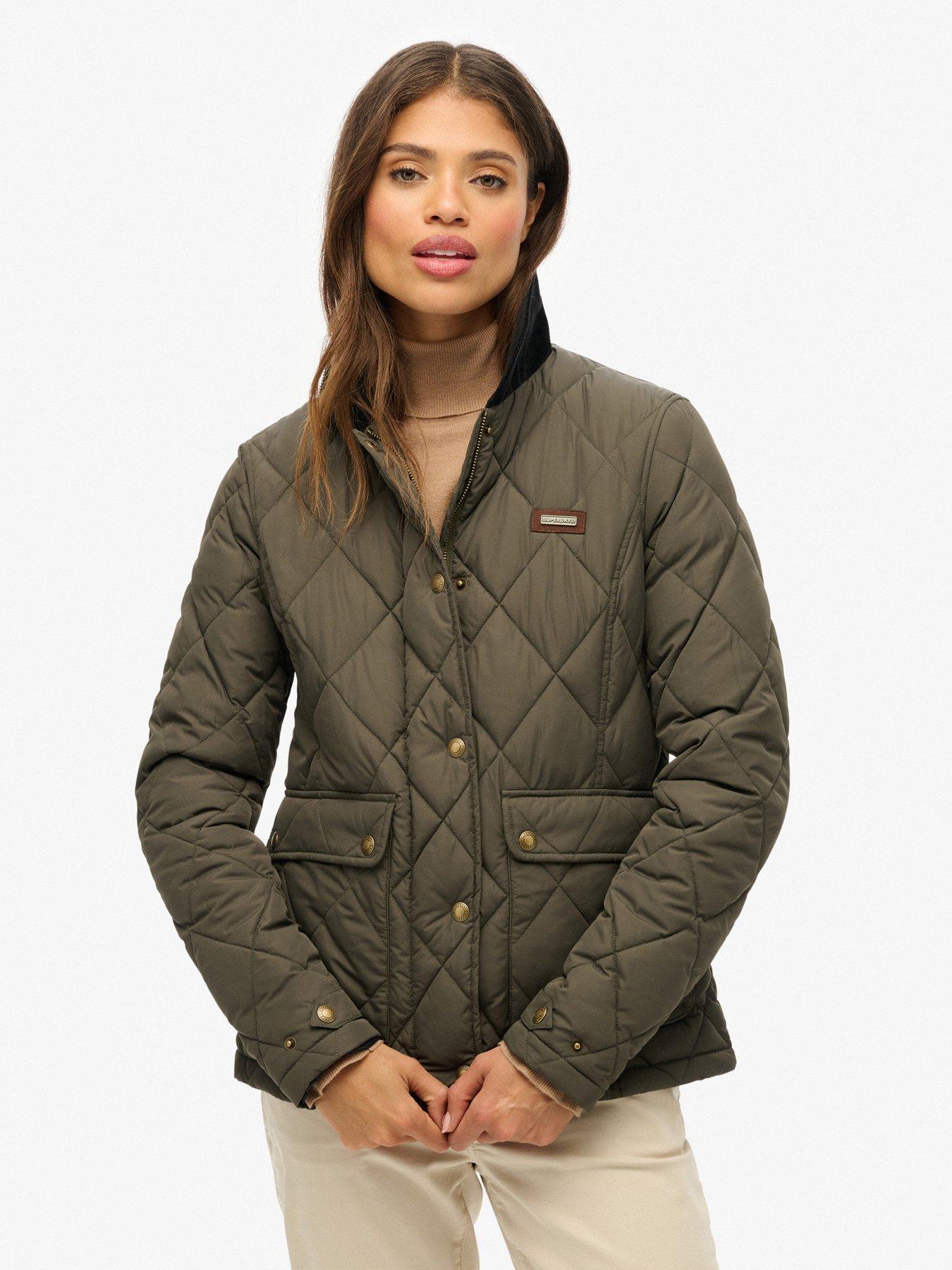 Image 5 of 7 of Superdry Cord Trimmed Liner Jacket - Army Khaki Green