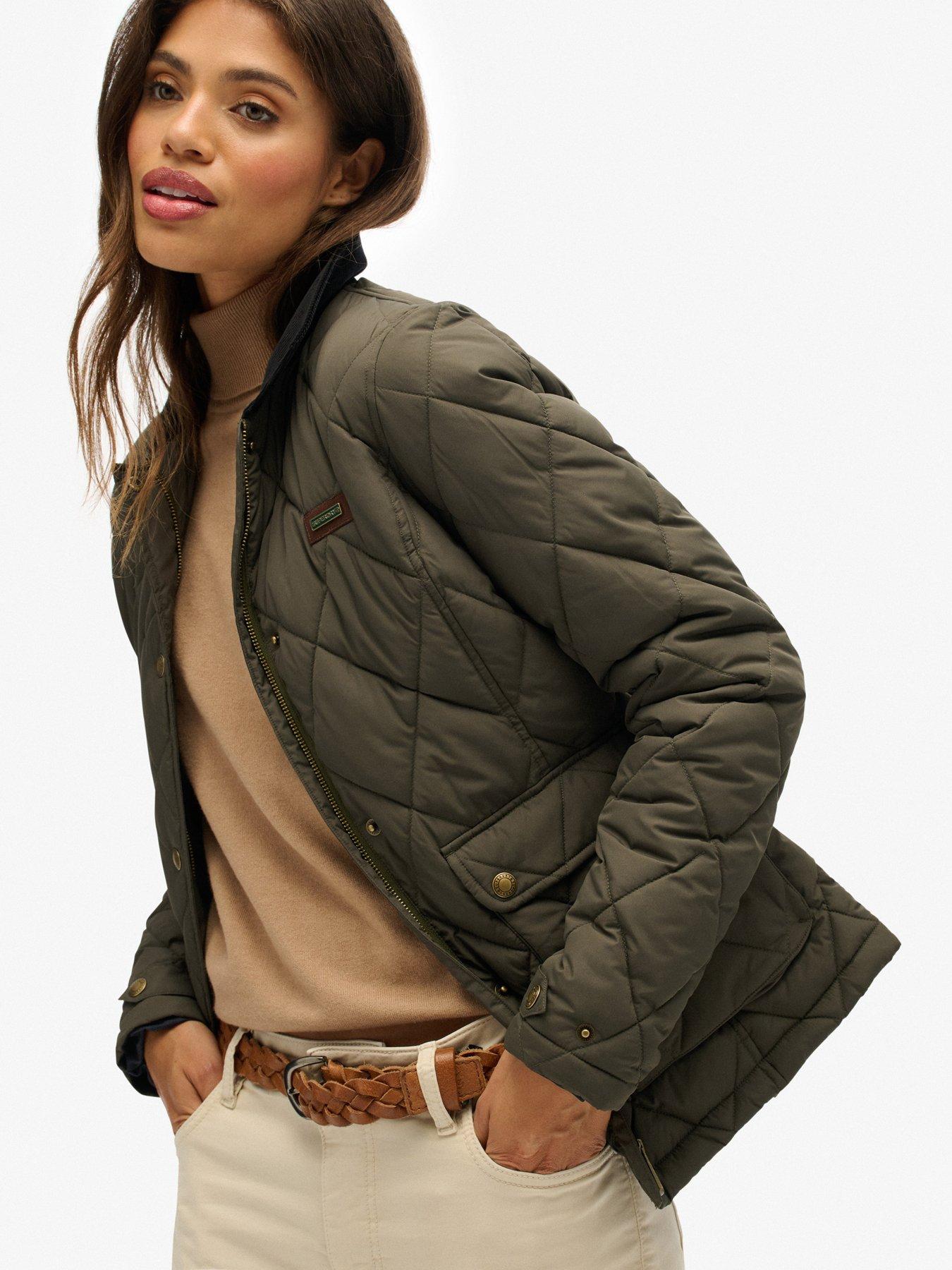 Image 6 of 7 of Superdry Cord Trimmed Liner Jacket - Army Khaki Green