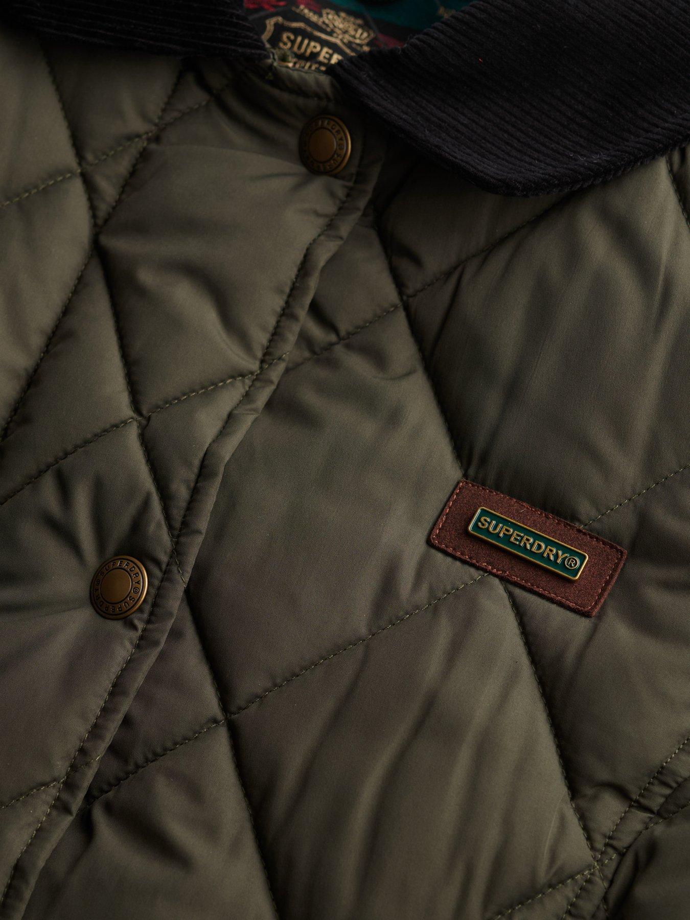 Image 7 of 7 of Superdry Cord Trimmed Liner Jacket - Army Khaki Green