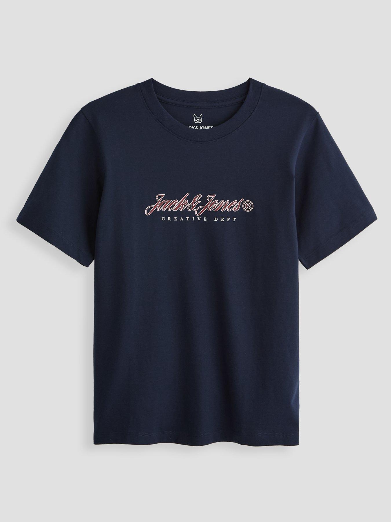 Jack & Jones Junior Boys Type Front Short Sleeve T-shirt - Sky Captain - Navy