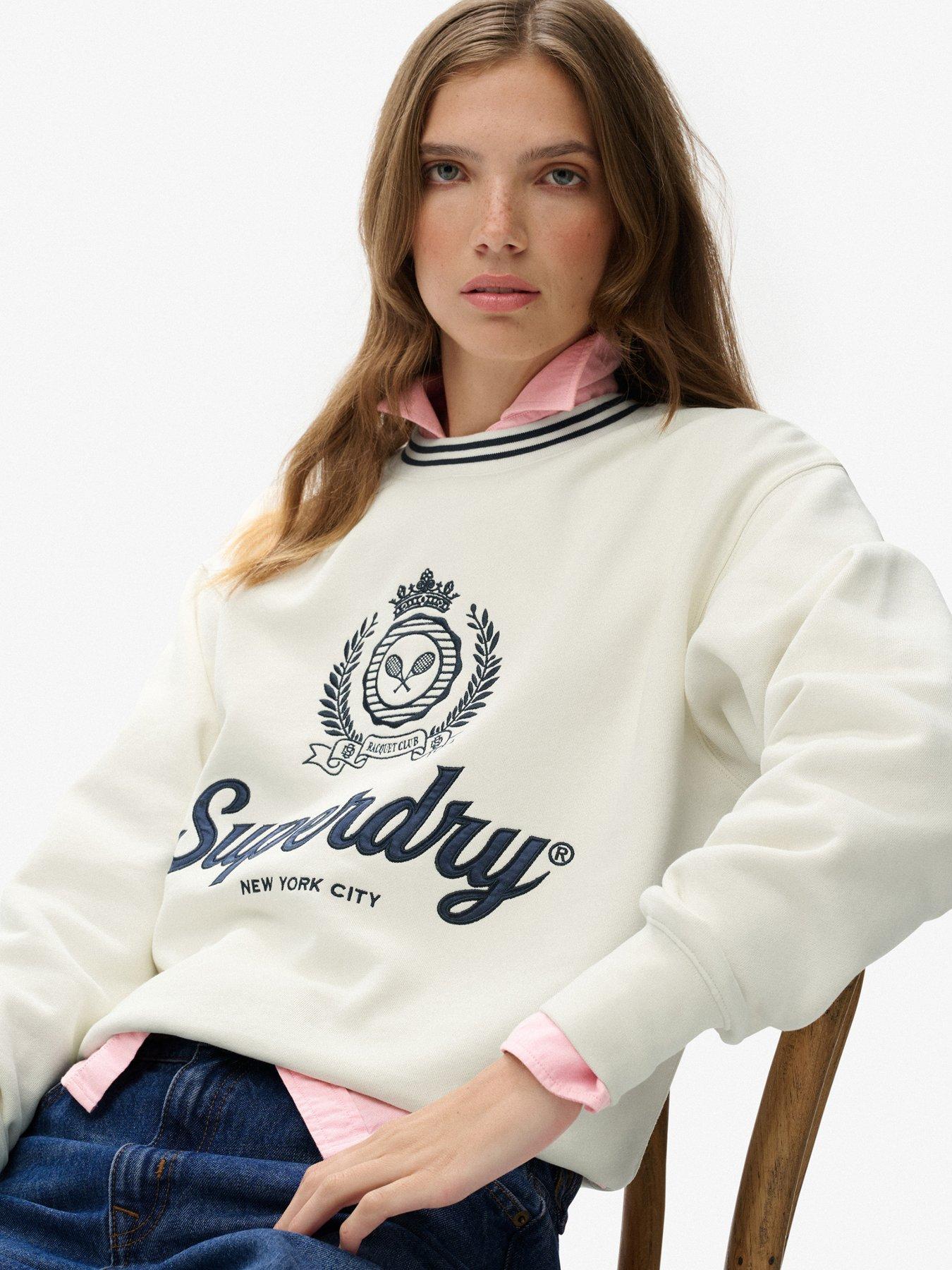 Image 5 of 6 of Superdry Country Club Loose Crewneck Sweatshirt - Off &nbsp;White