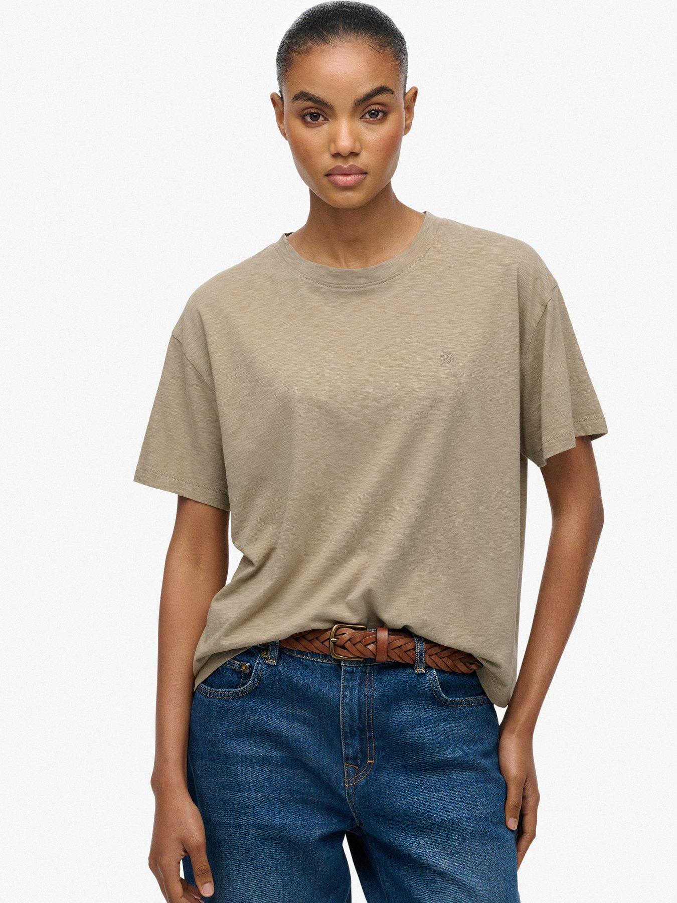 Image 1 of 6 of Superdry Studios Crew Tee - Winter Twig Beige