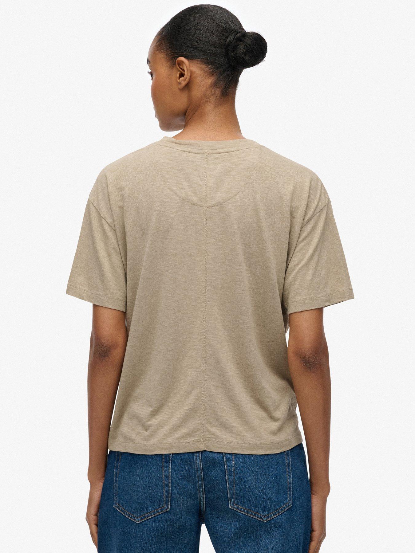 Image 2 of 6 of Superdry Studios Crew Tee - Winter Twig Beige