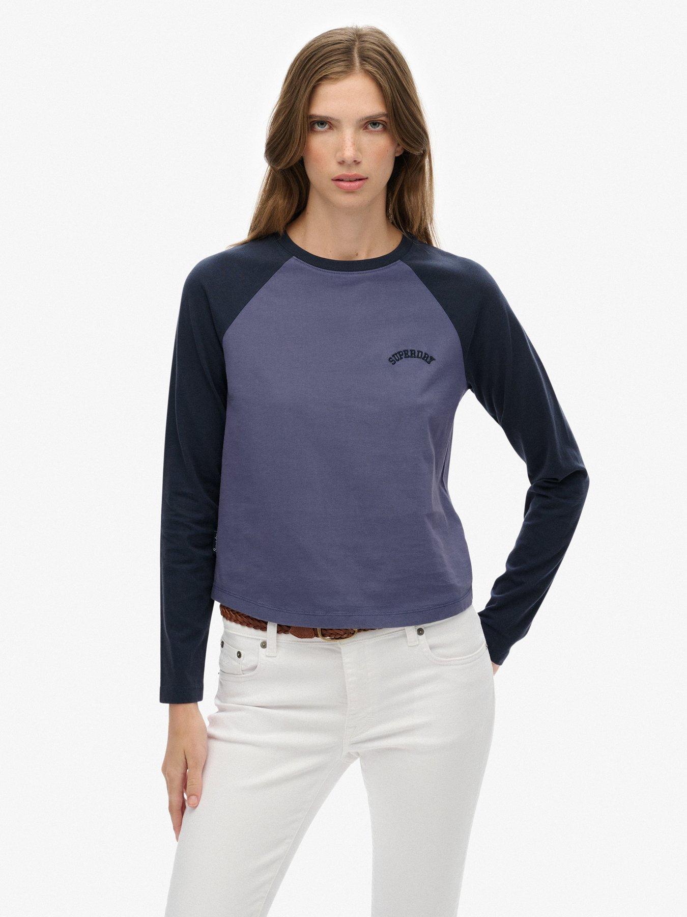 Superdry Essential Logo Baseball Top - Richest Navy/Mariner Navy