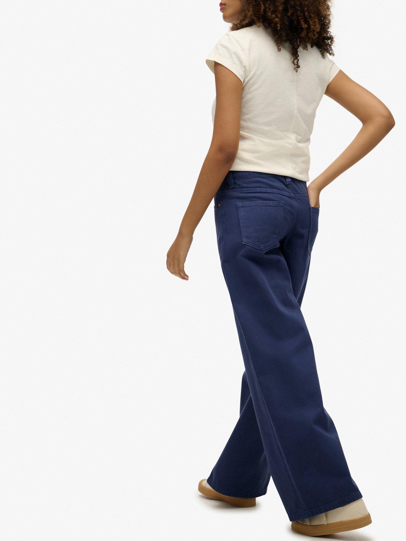 Image 6 of 7 of Superdry Mid Rise Baggy Trousers&nbsp;- Mariner Navy