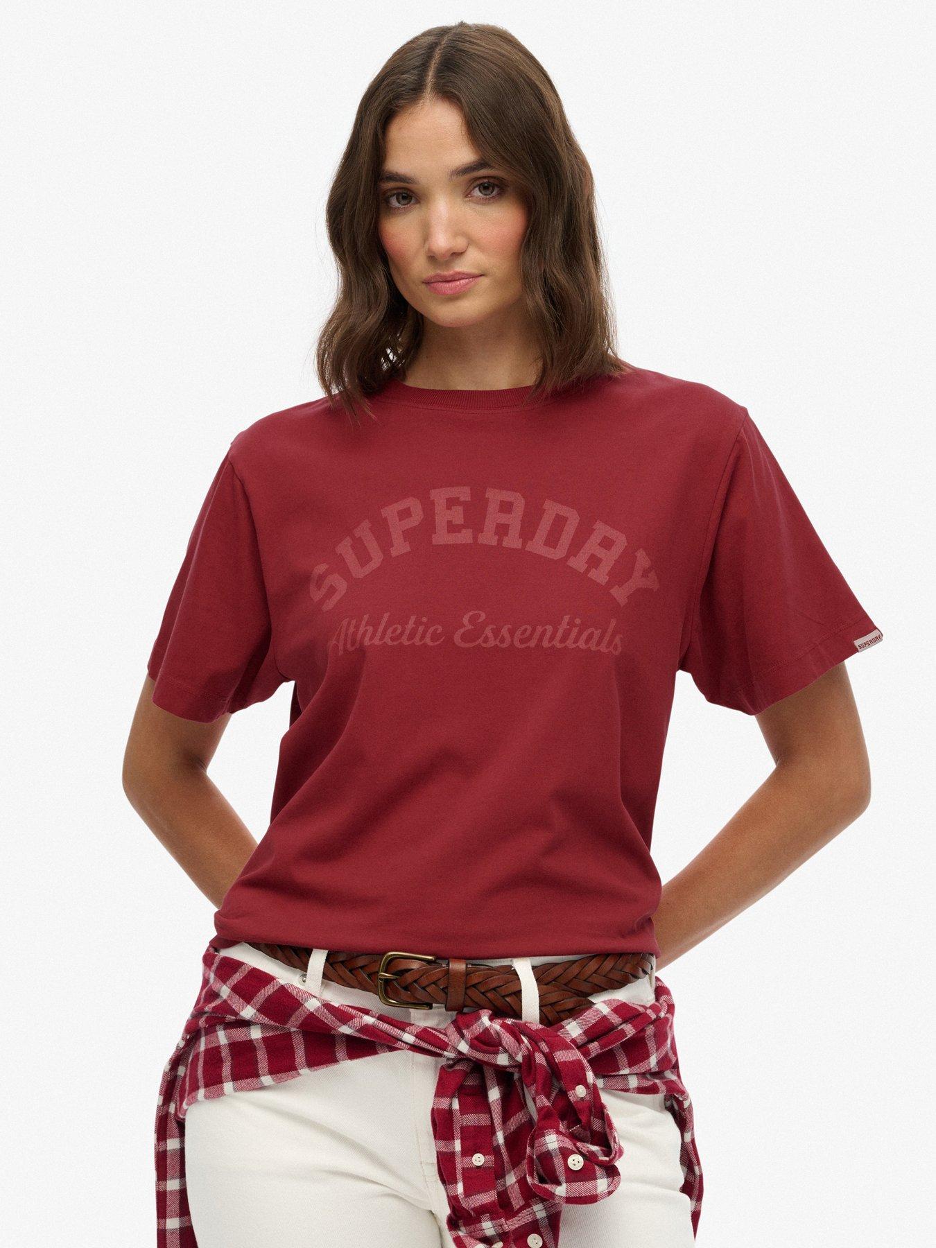 superdry-athletic-essentials-loose-t-shirt-bordeaux-redfront