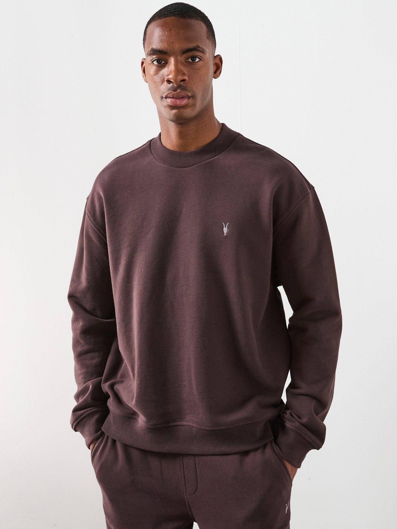 Image 1 of 6 of AllSaints All Saints Asher Crew Neck Sweat Top - Brown